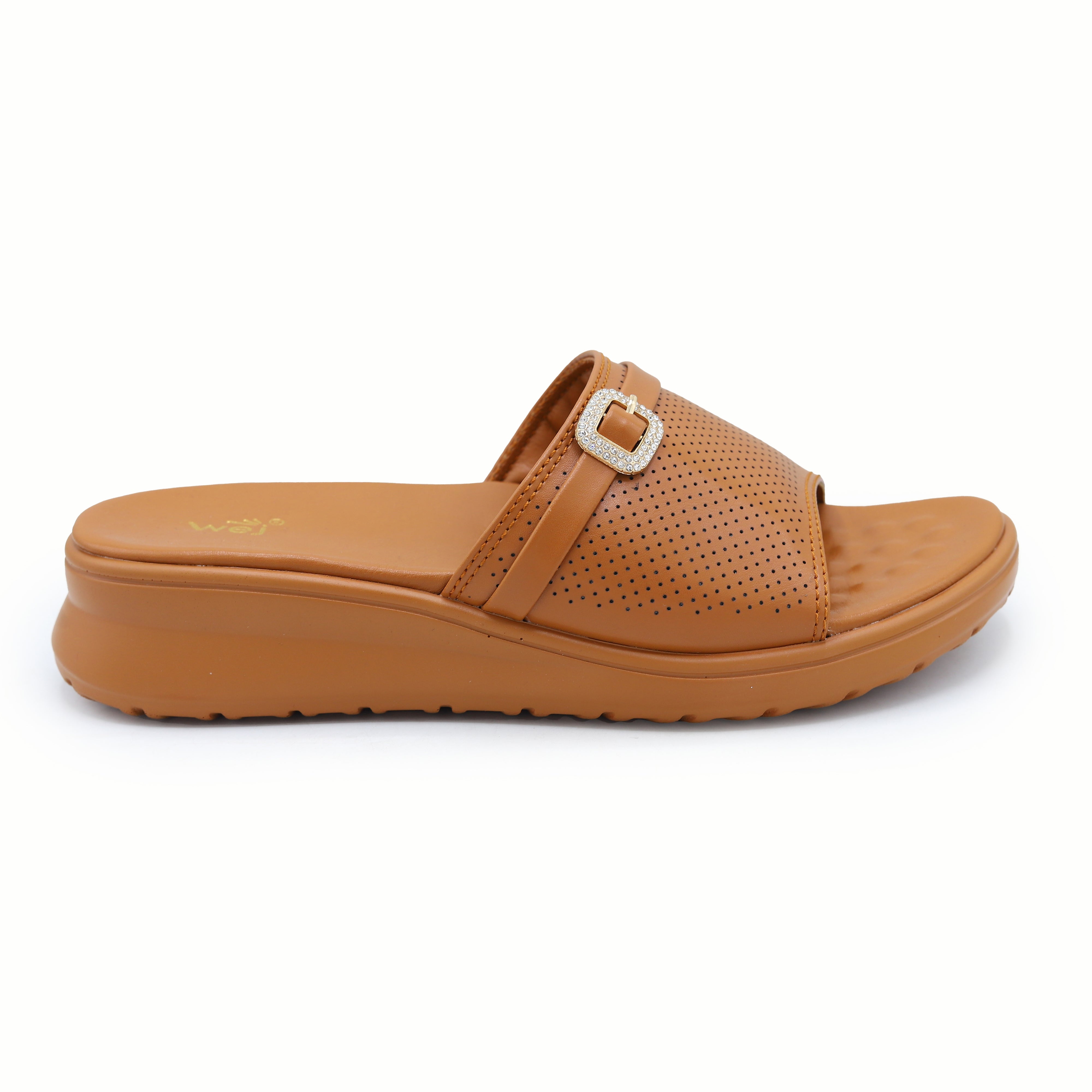 Crystal Buckle Slides 8003556 Tan