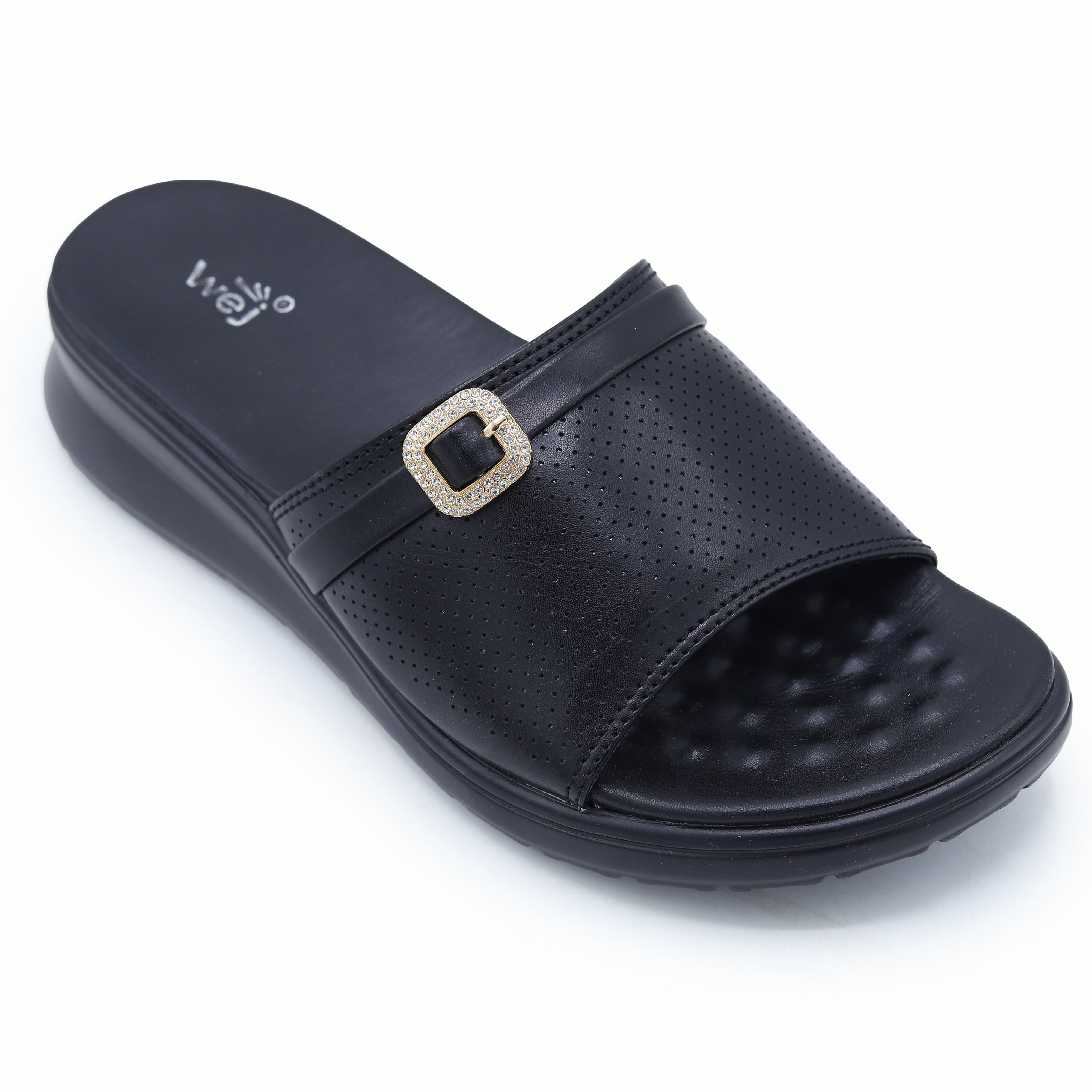 Crystal Buckle Slides 8003556 Black