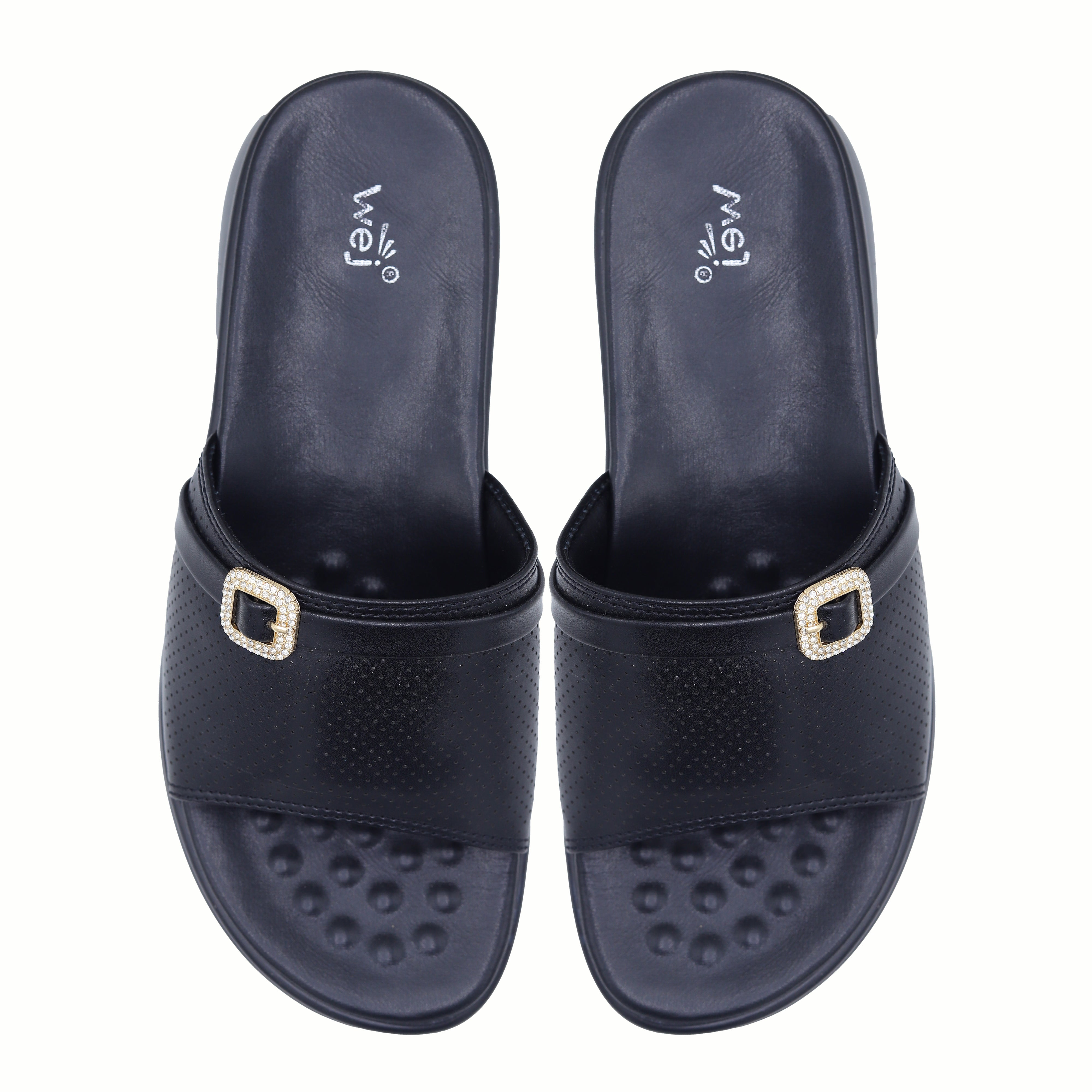 Crystal Buckle Slides 8003556 Black