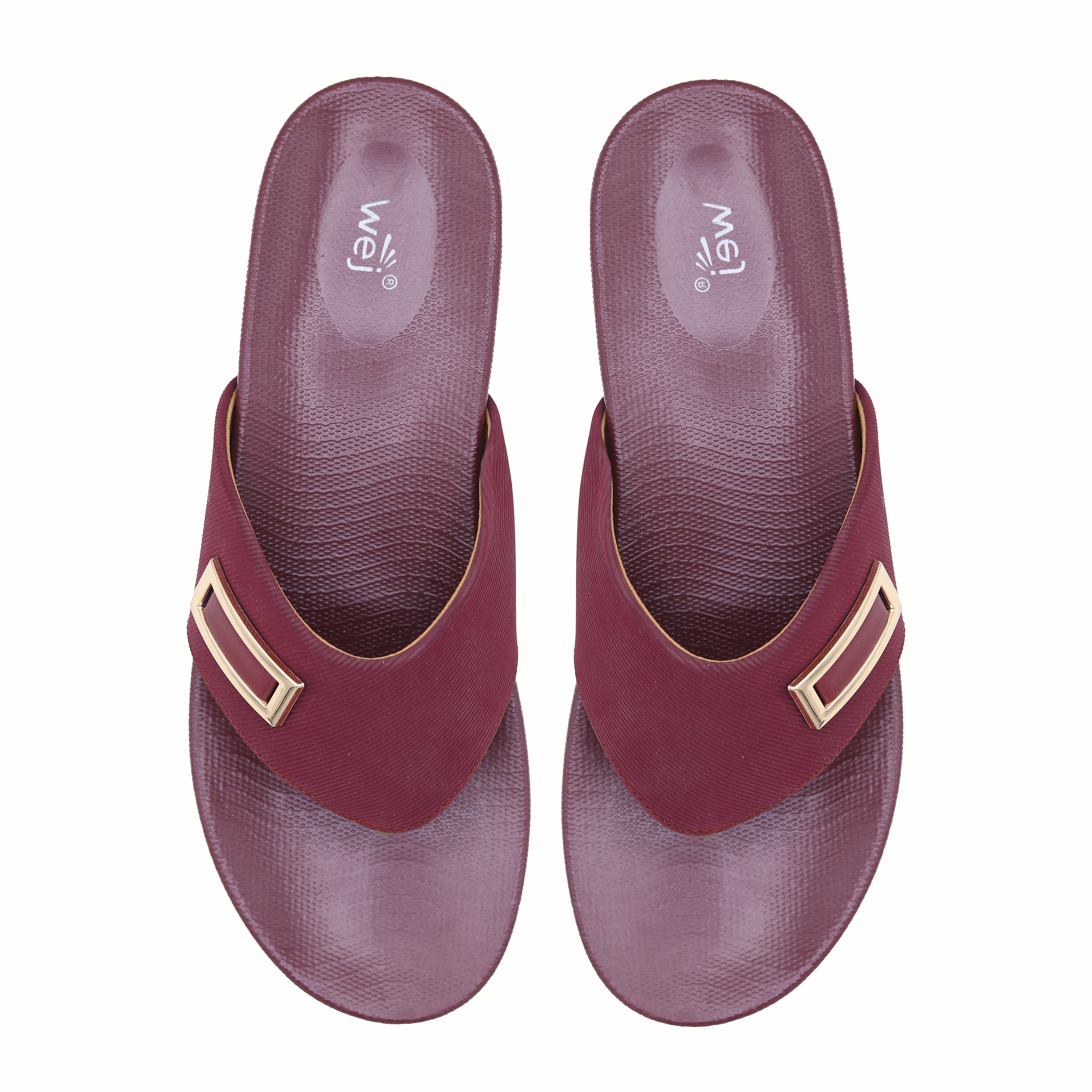 Maroon Platform Slippers 800192 Maroon