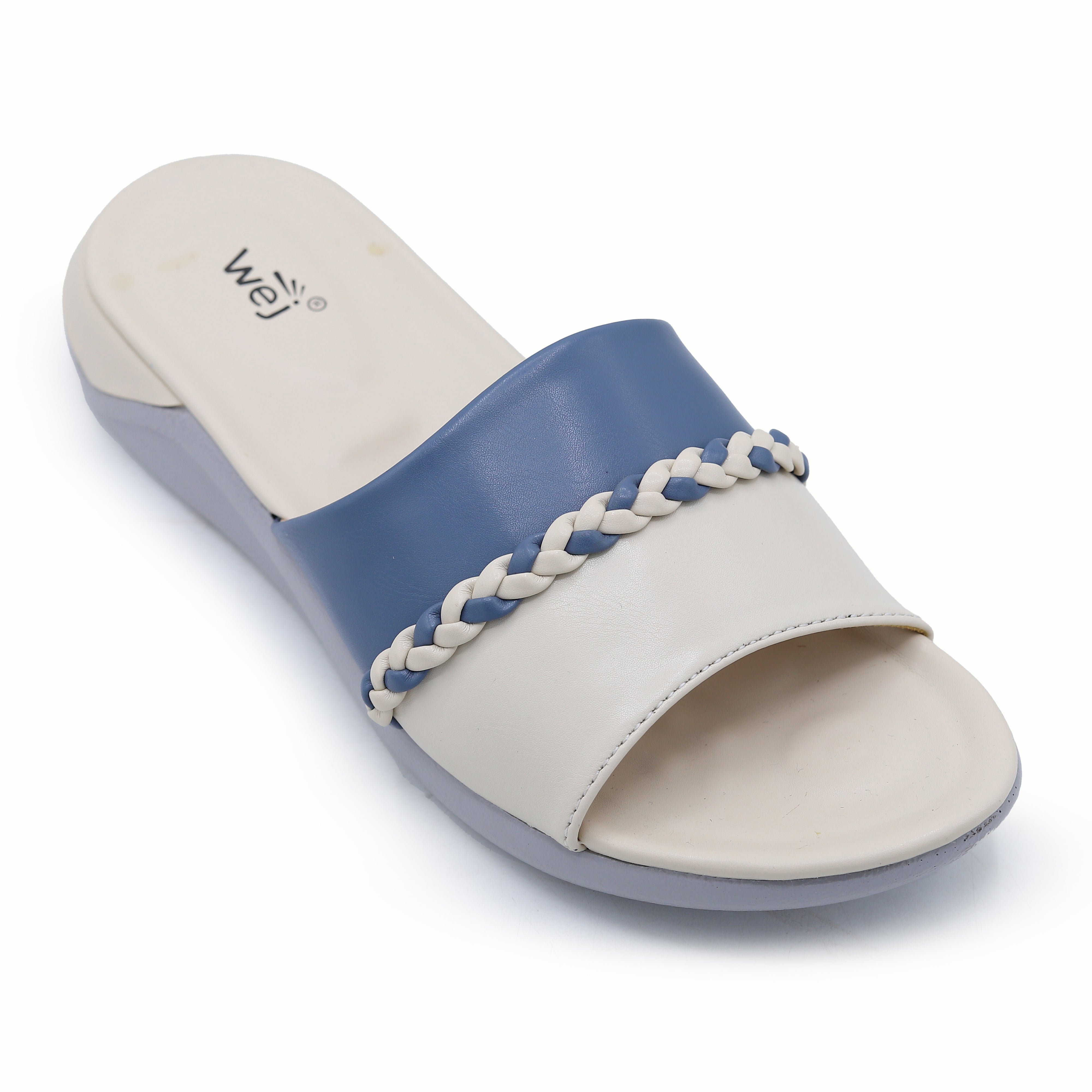 Blue White Slide 8003344 Fawn - E Fashion