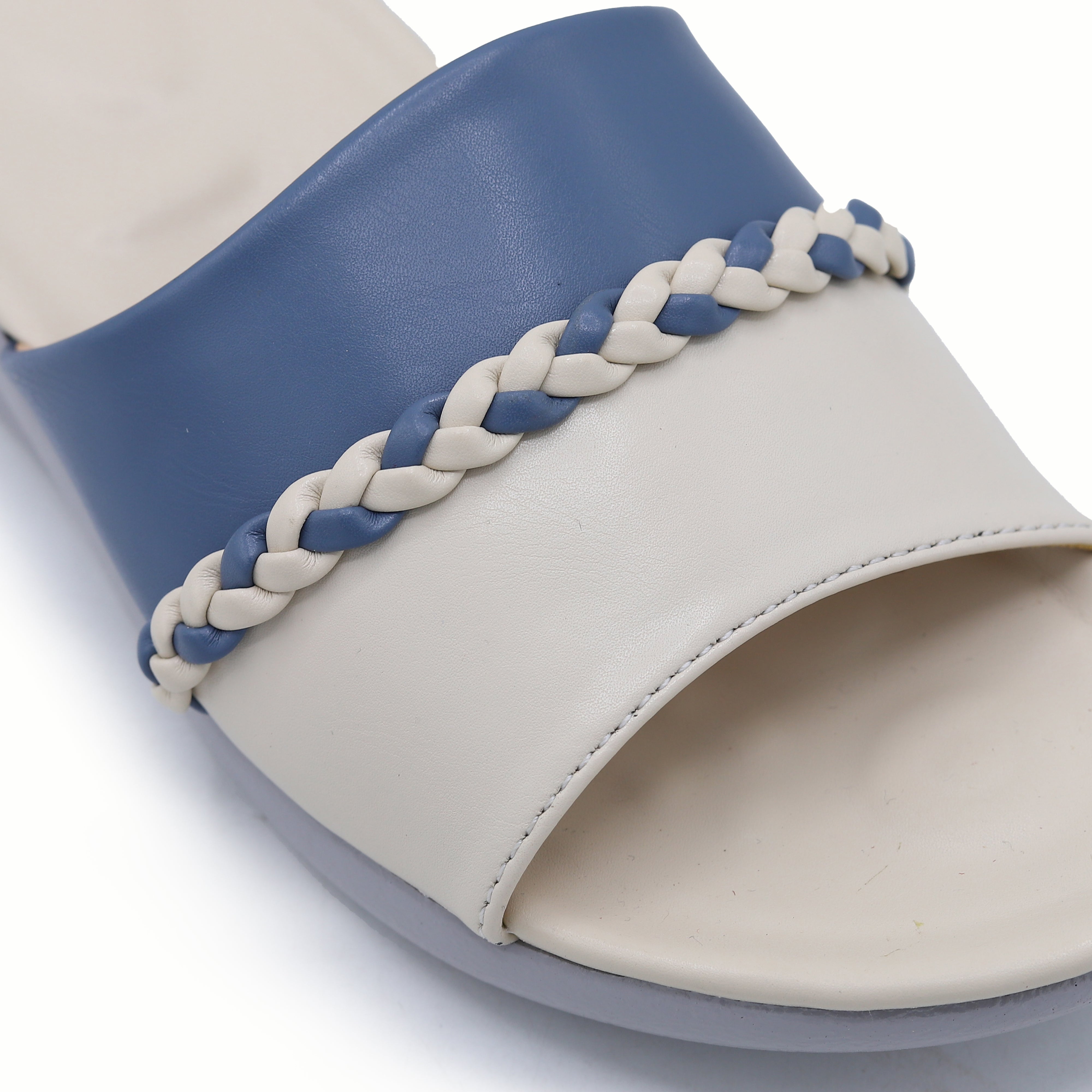 Blue White Slide 8003344 Fawn - E Fashion
