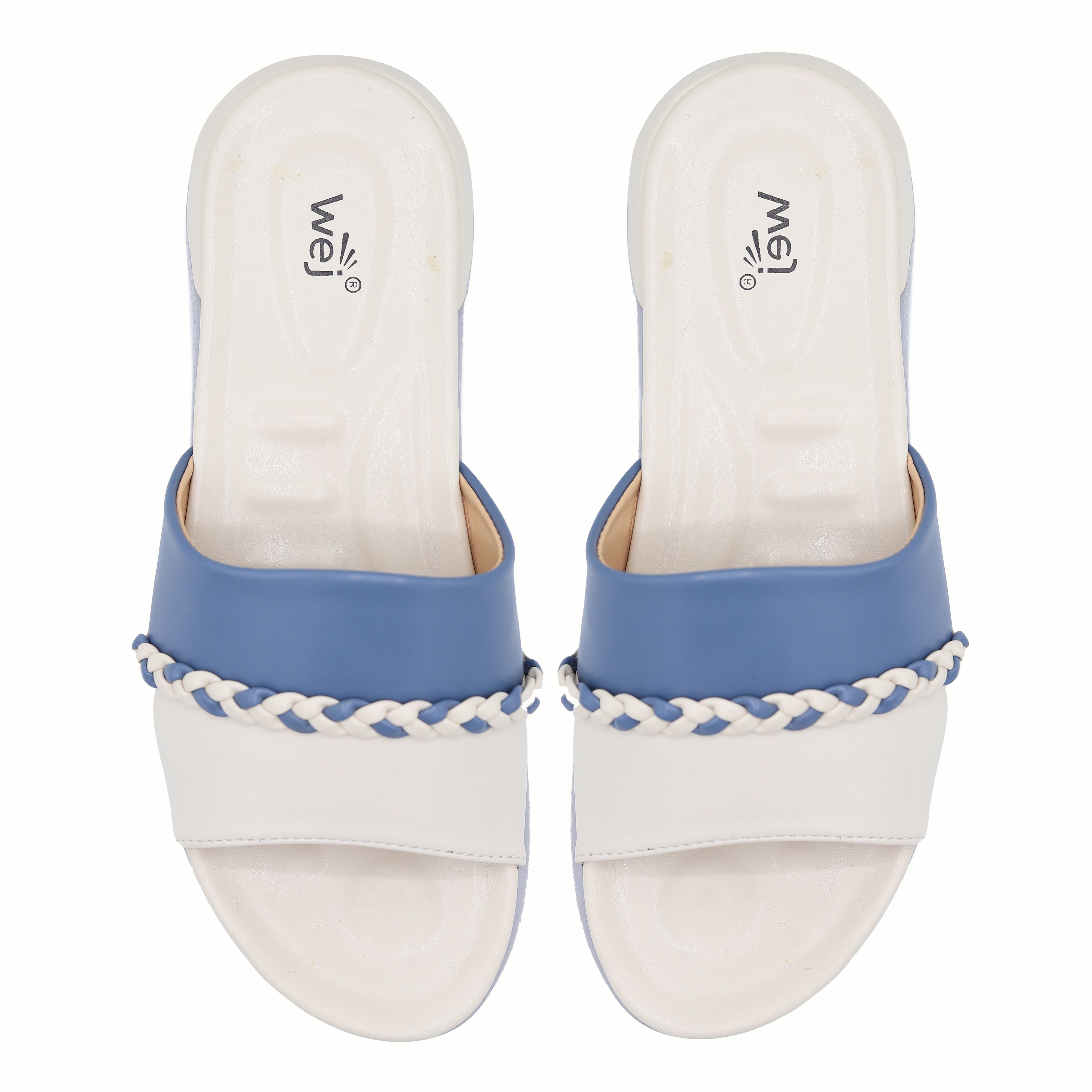 Blue White Slide 8003344 Fawn - E Fashion