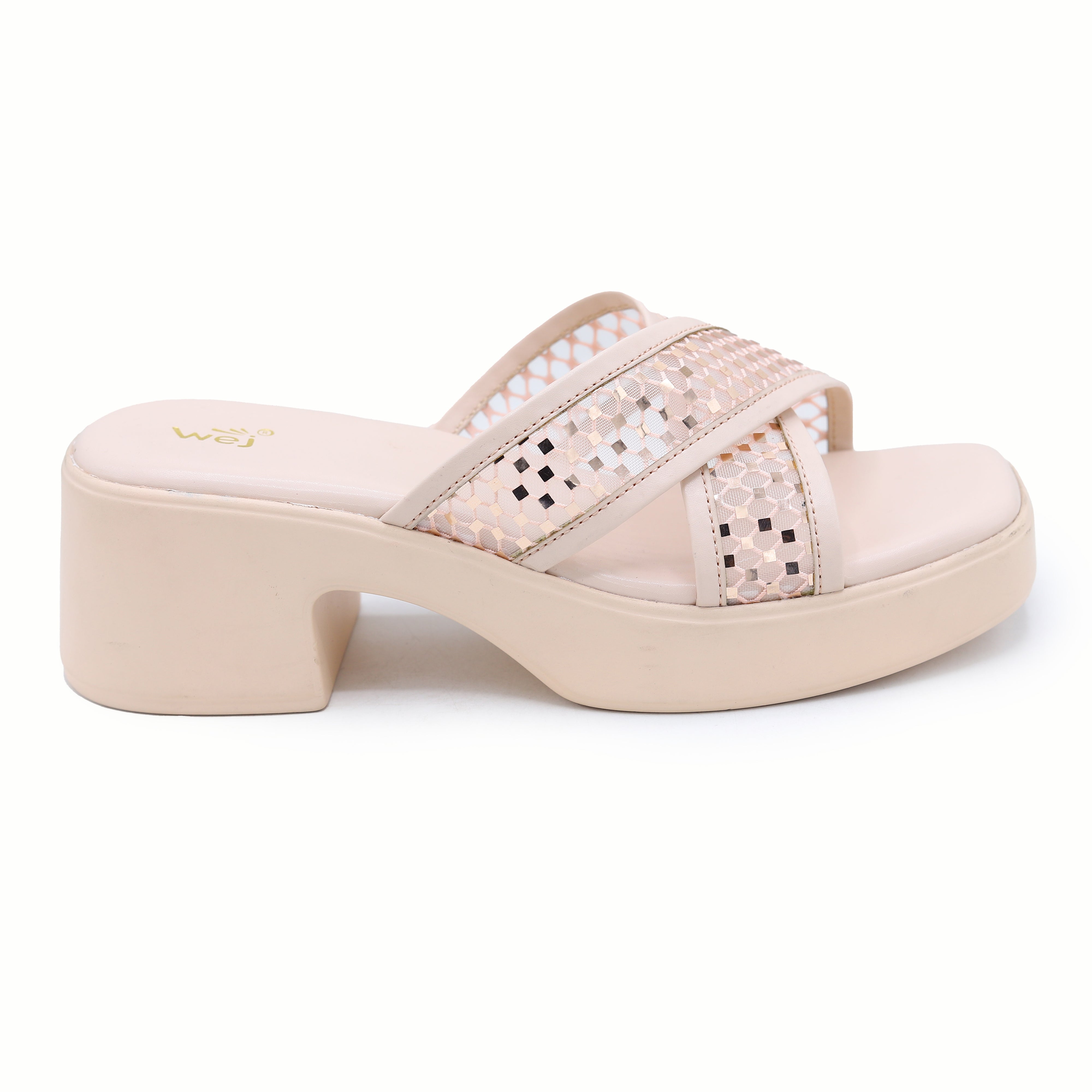 Perforated Block Heels 8003543 Beige