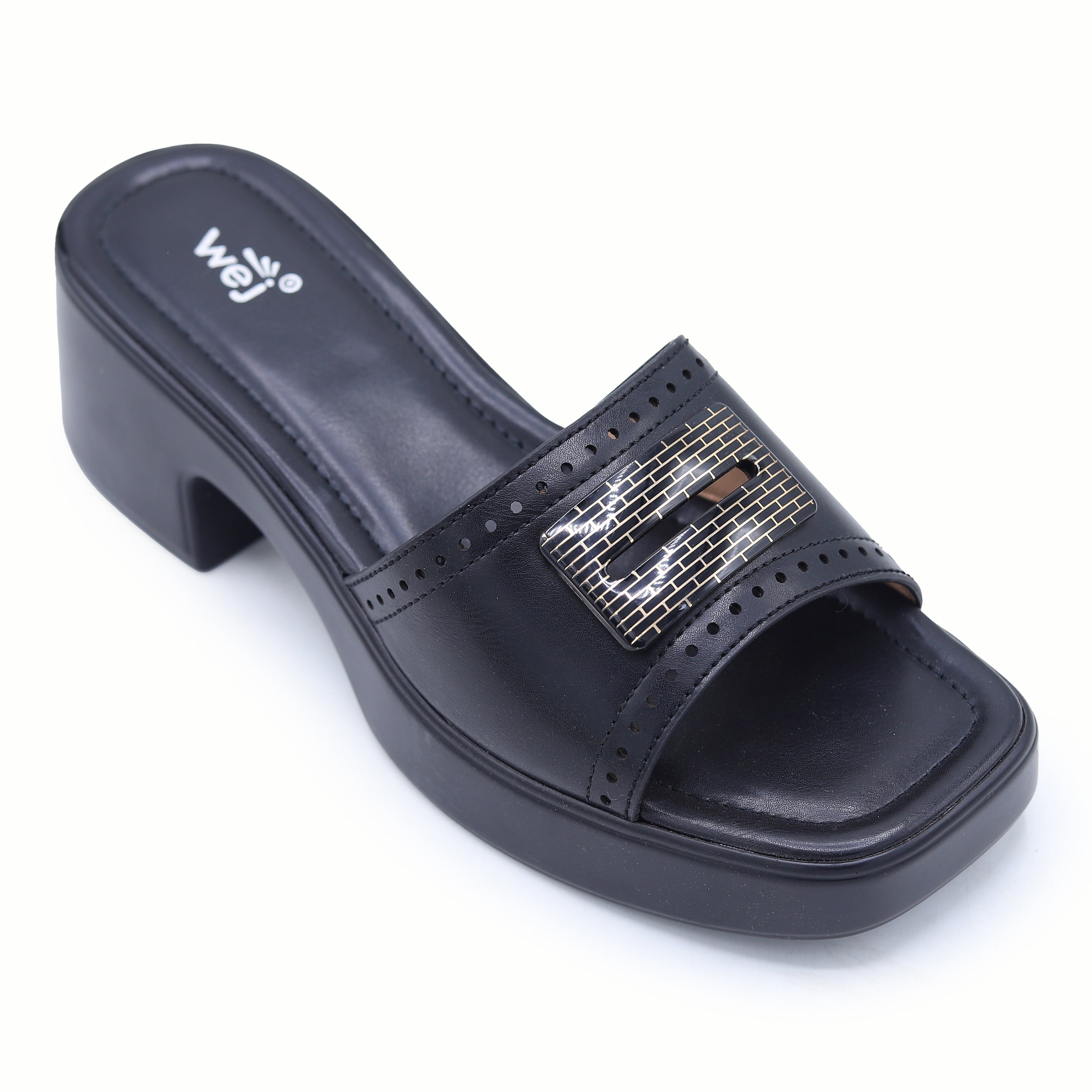 Block Heel Slides 8003444 Black
