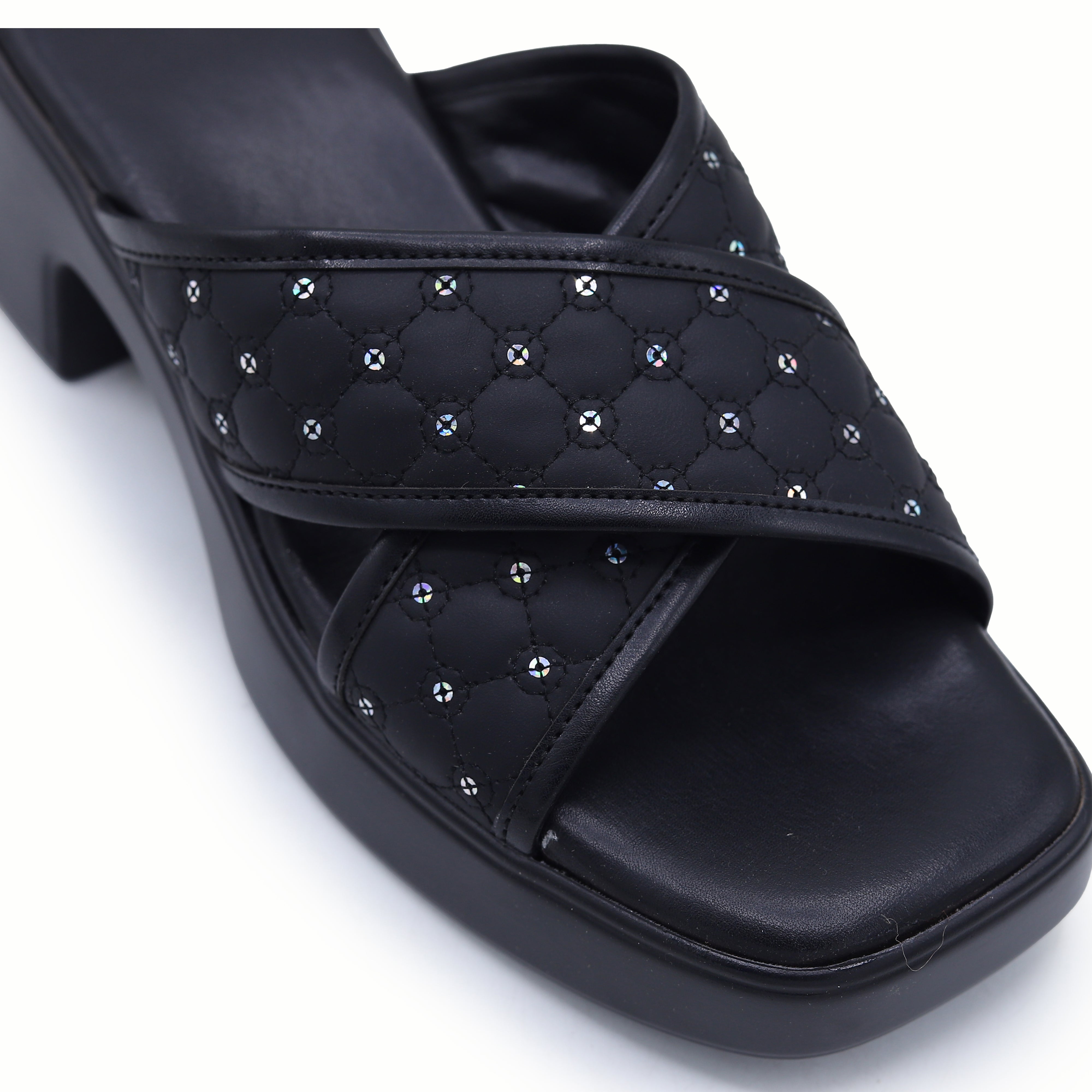 Quilted Block Heels 8003544 Black