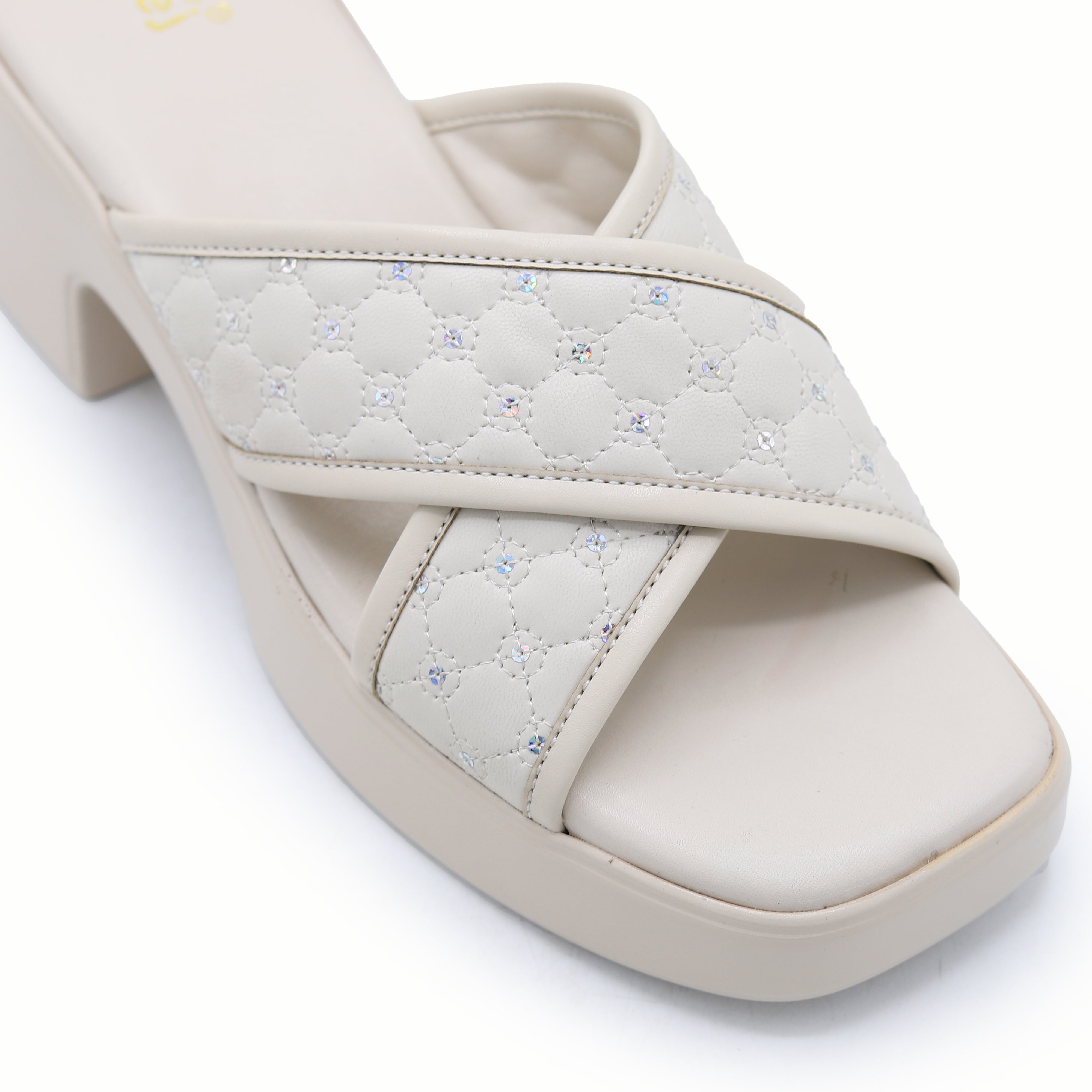 Quilted Block Heels 8003544 Fawn