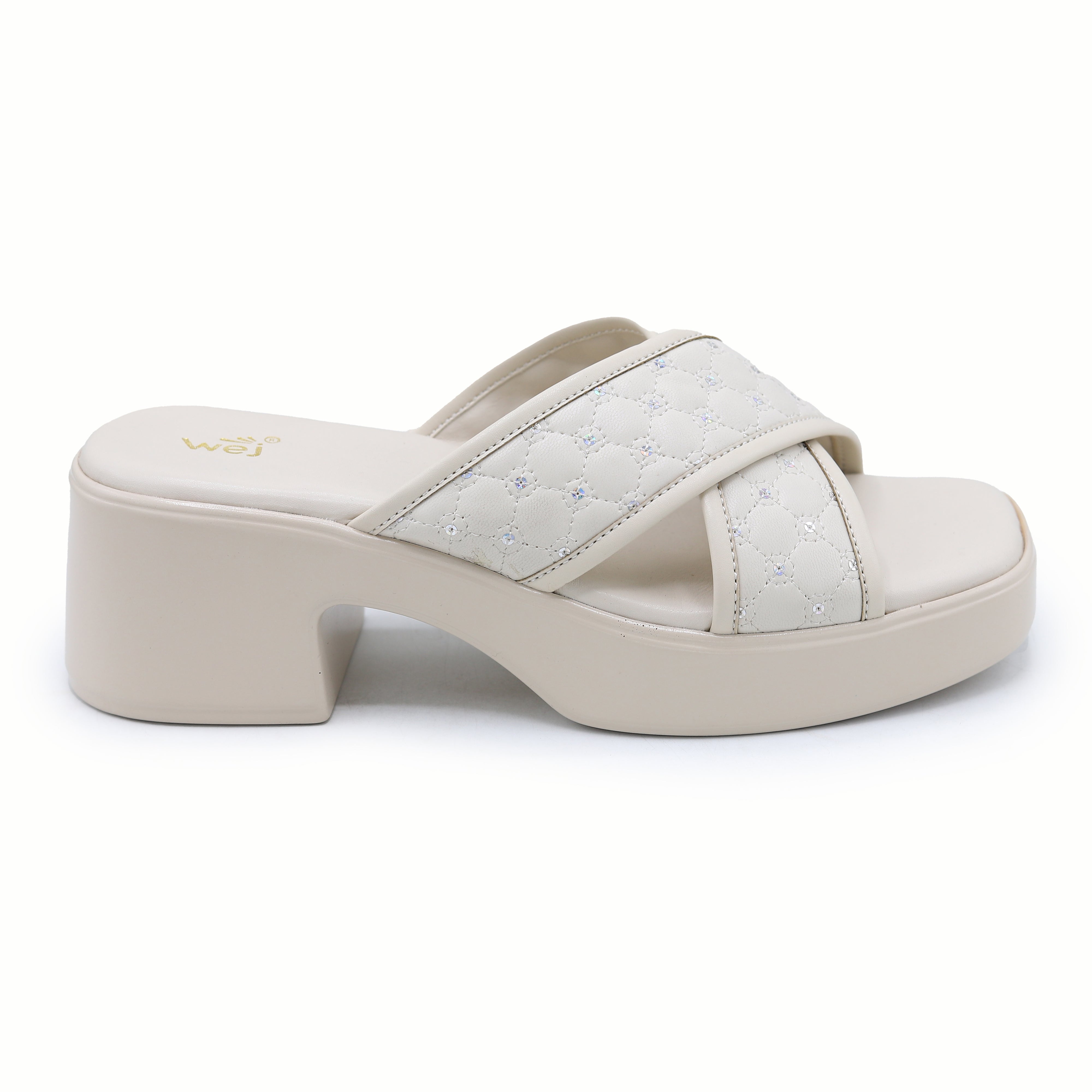 Quilted Block Heels 8003544 Fawn