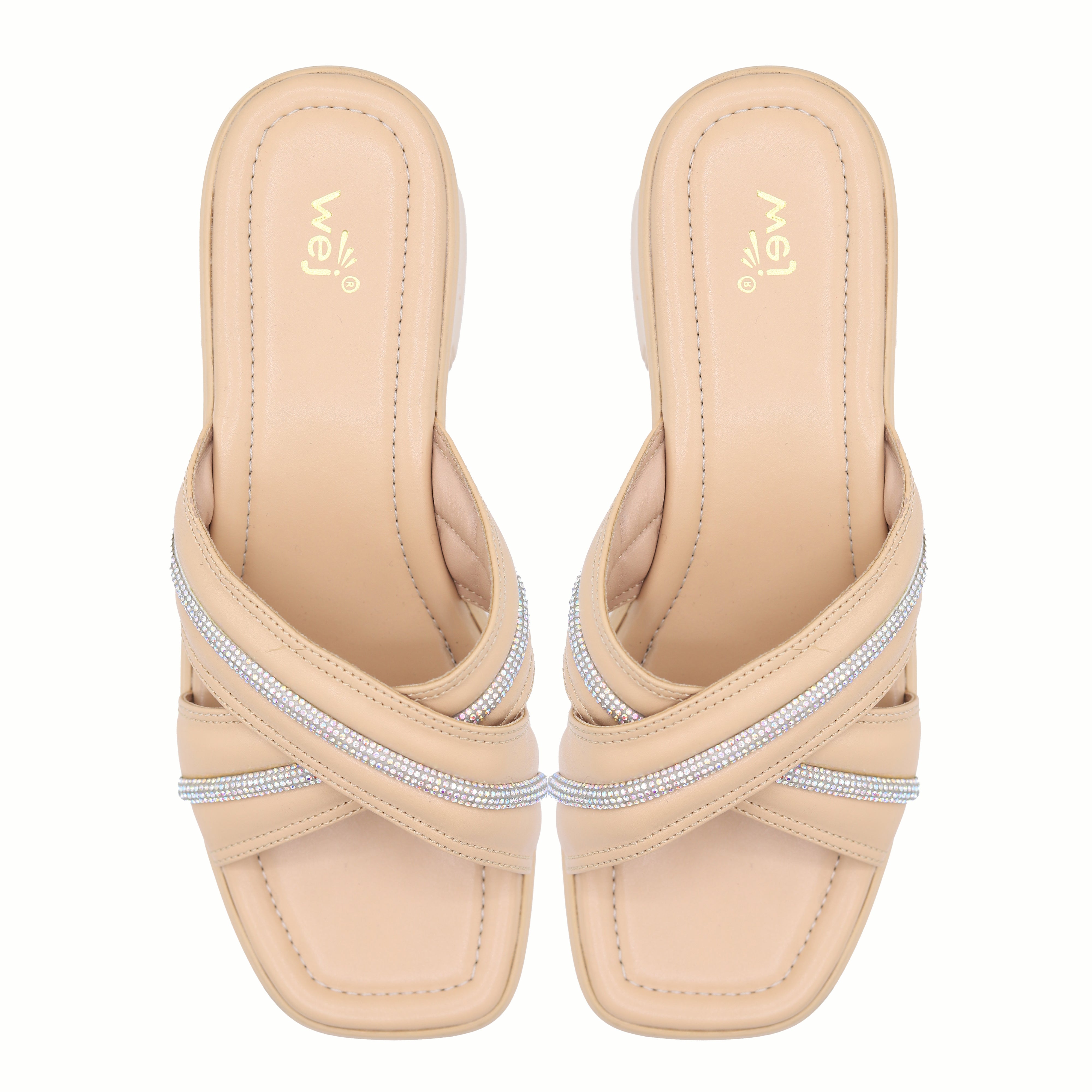 Block Heel Sandals 8003450 Beige - E Fashion