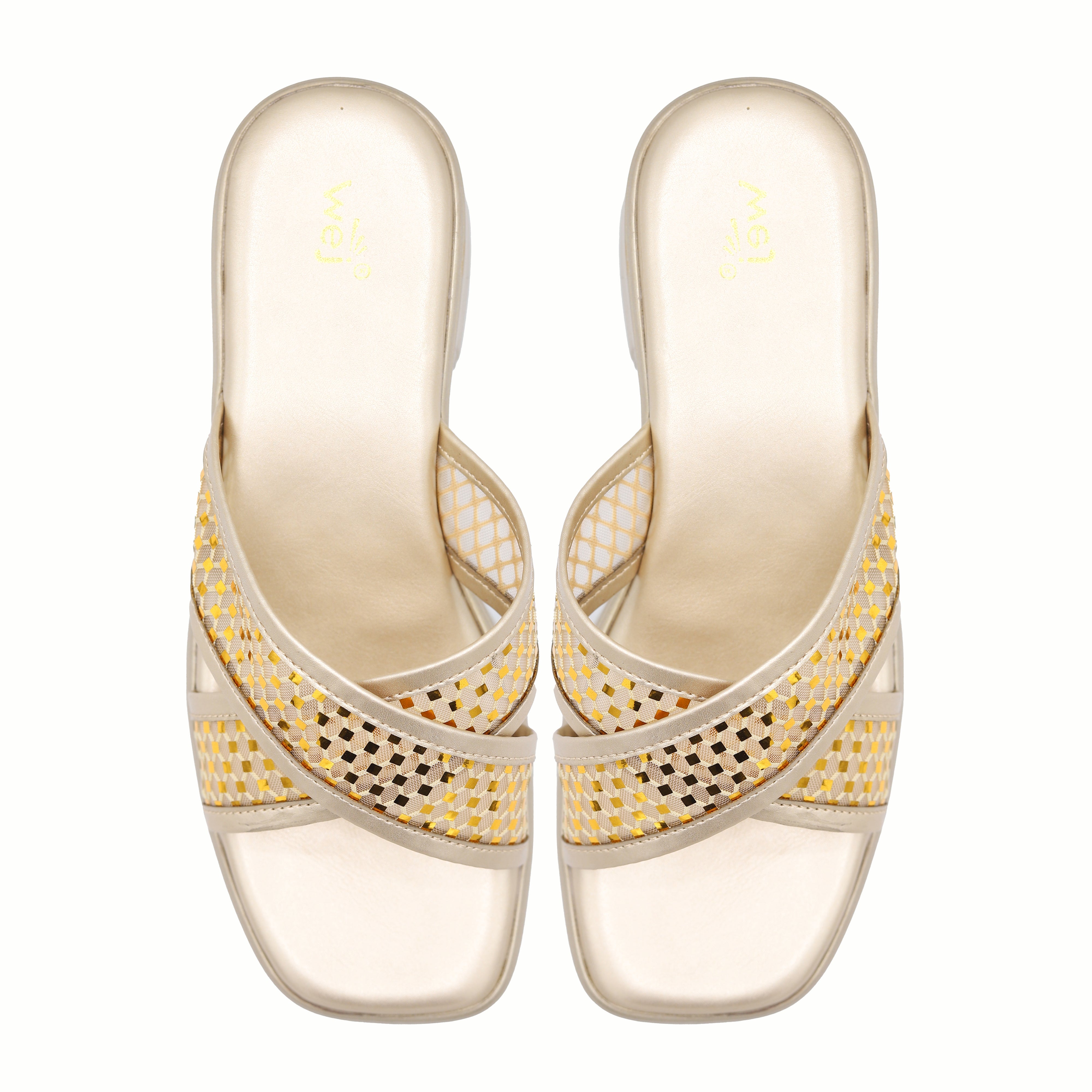 Perforated Block Heels 8003543 Gold