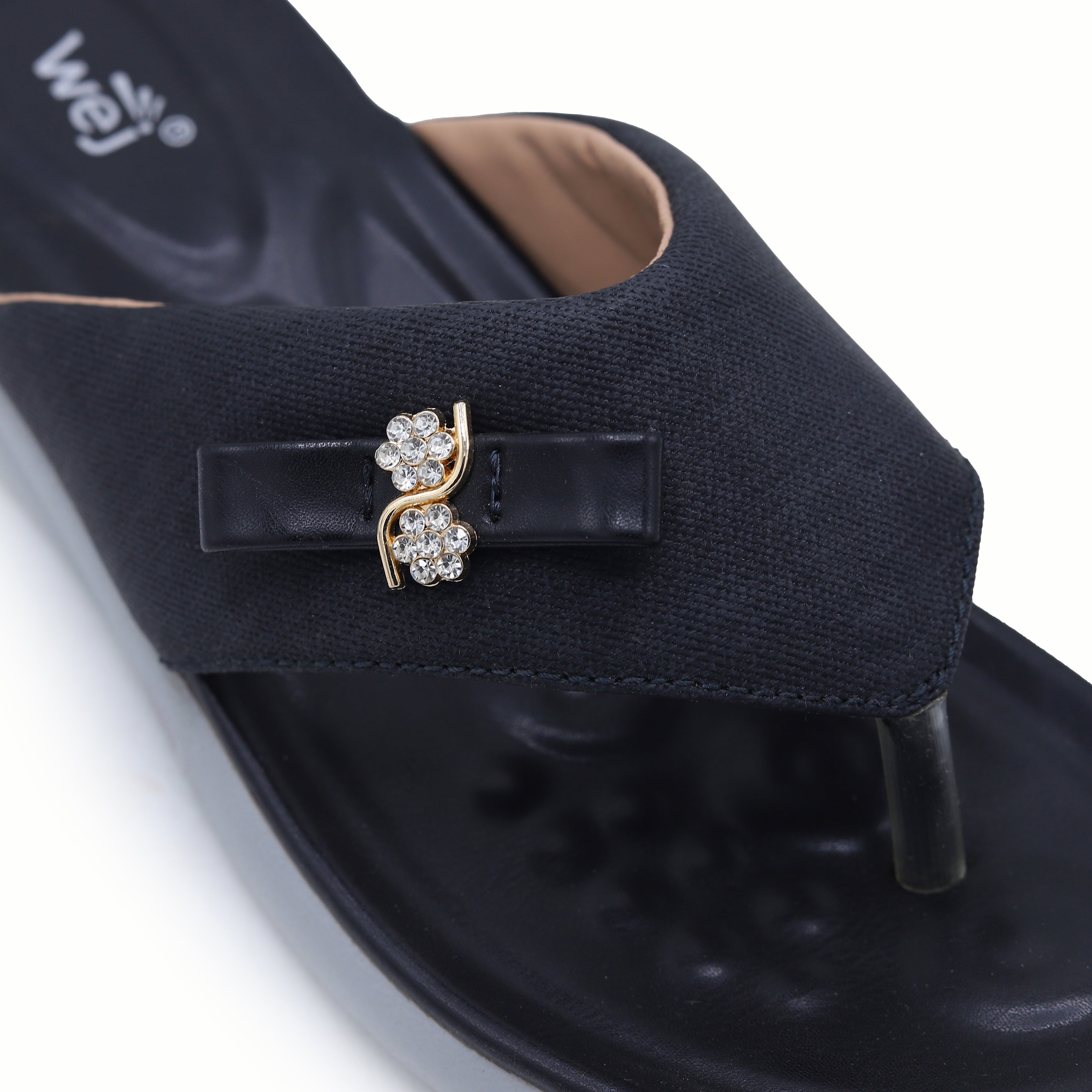 Black Bow Flip-Flops - 800189