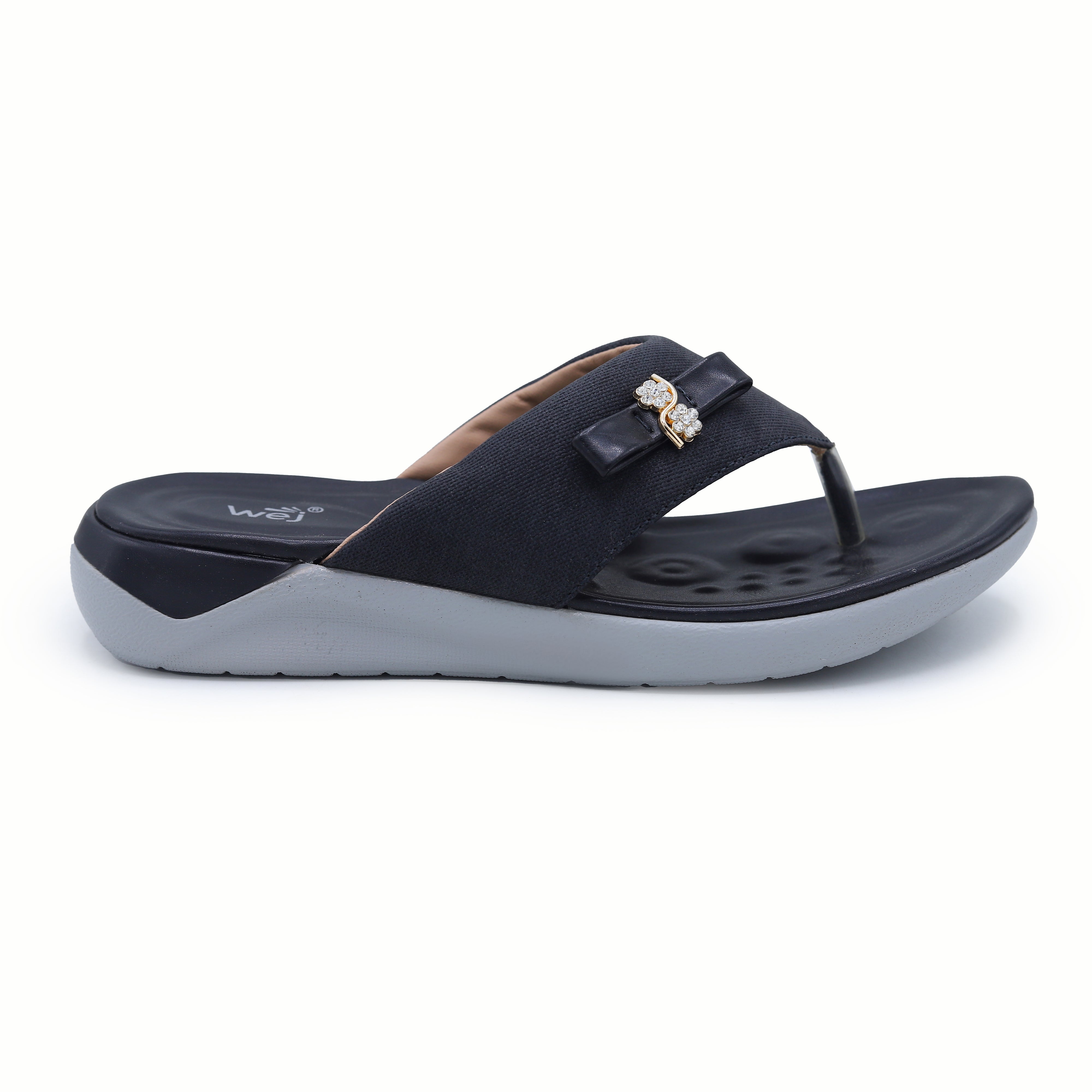 Black Bow Flip-Flops - 800189