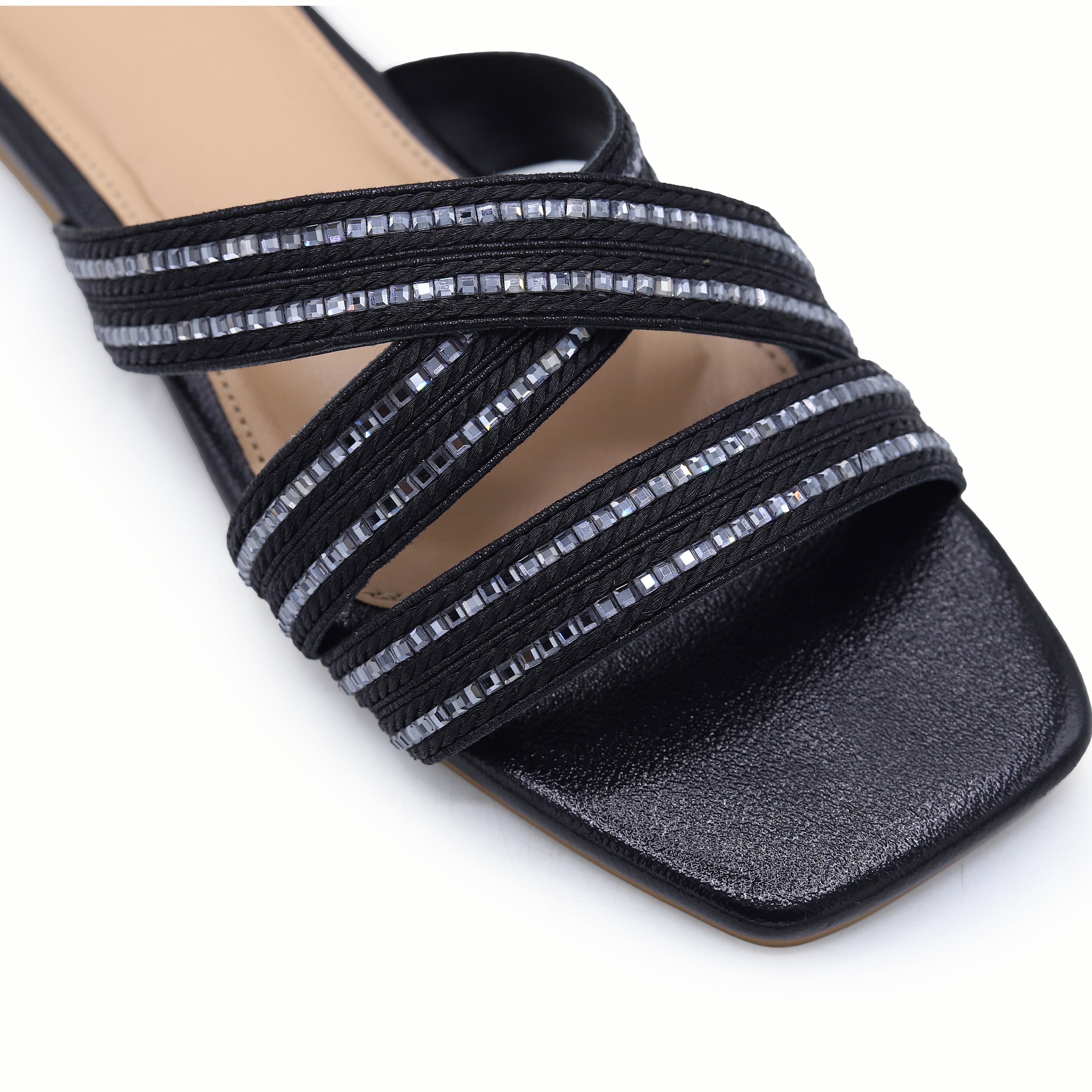 Crystal Crisscross Slide 8003592 Black