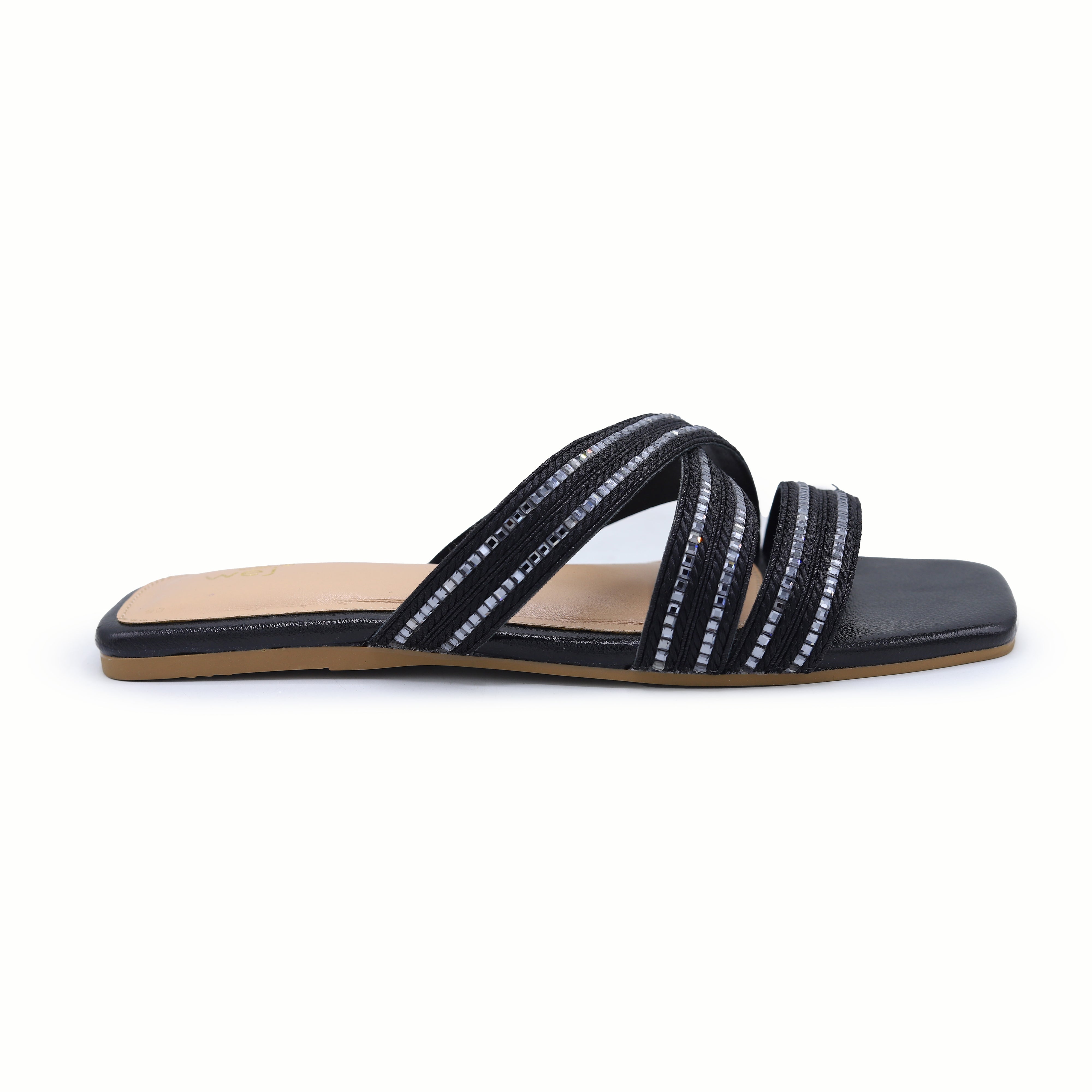 Crystal Crisscross Slide 8003592 Black