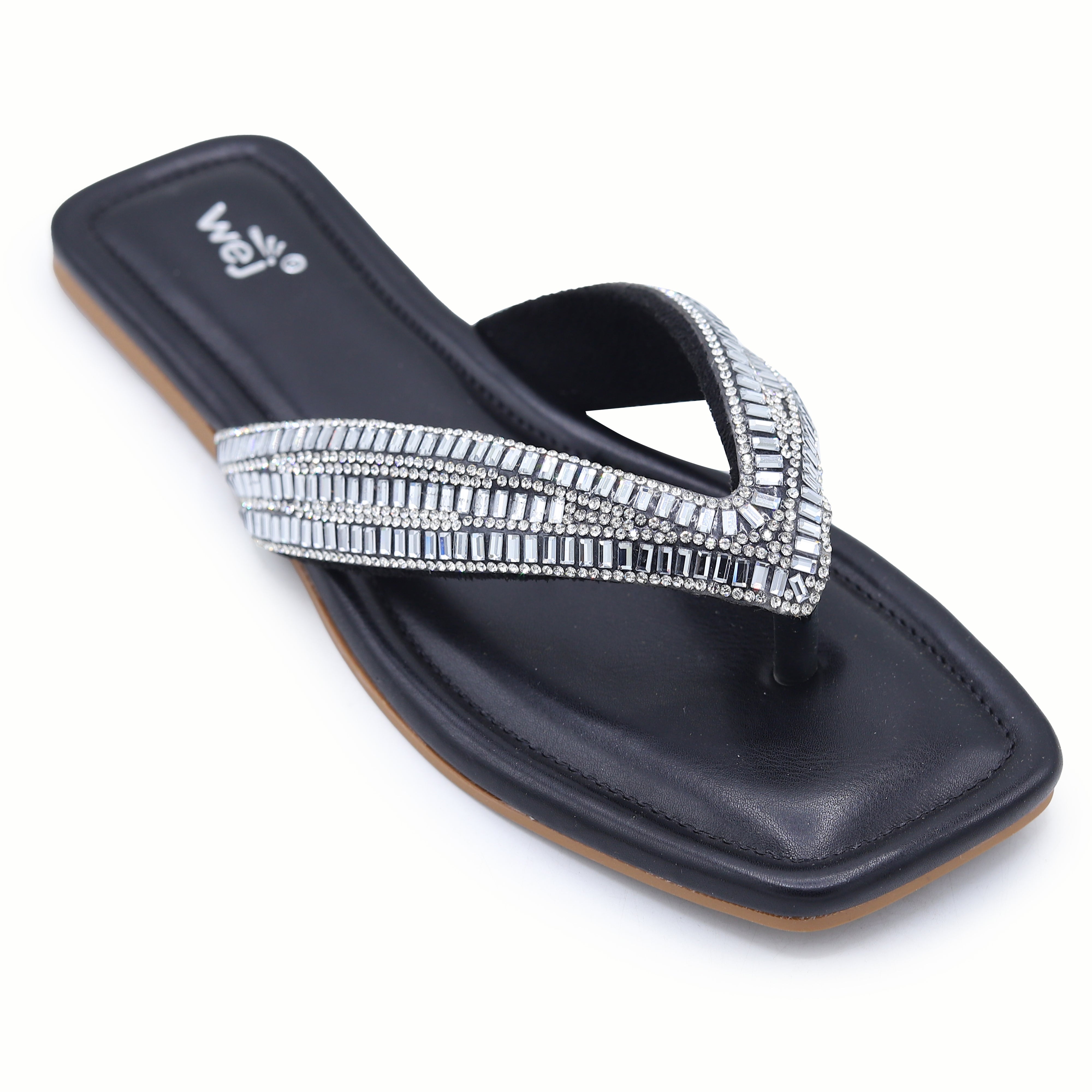 Crystal Thong 8001100 Black - E Fashion