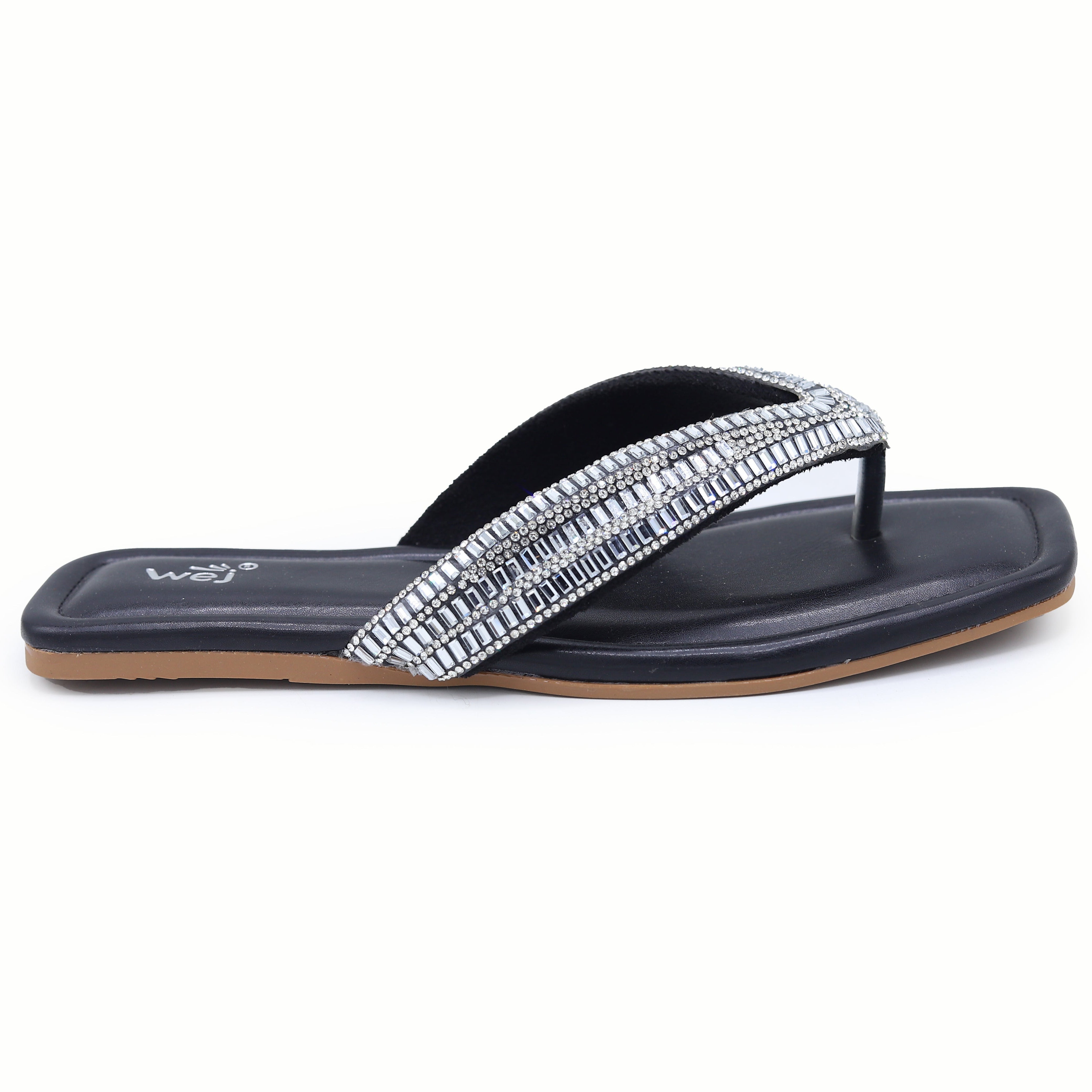 Crystal Thong 8001100 Black - E Fashion