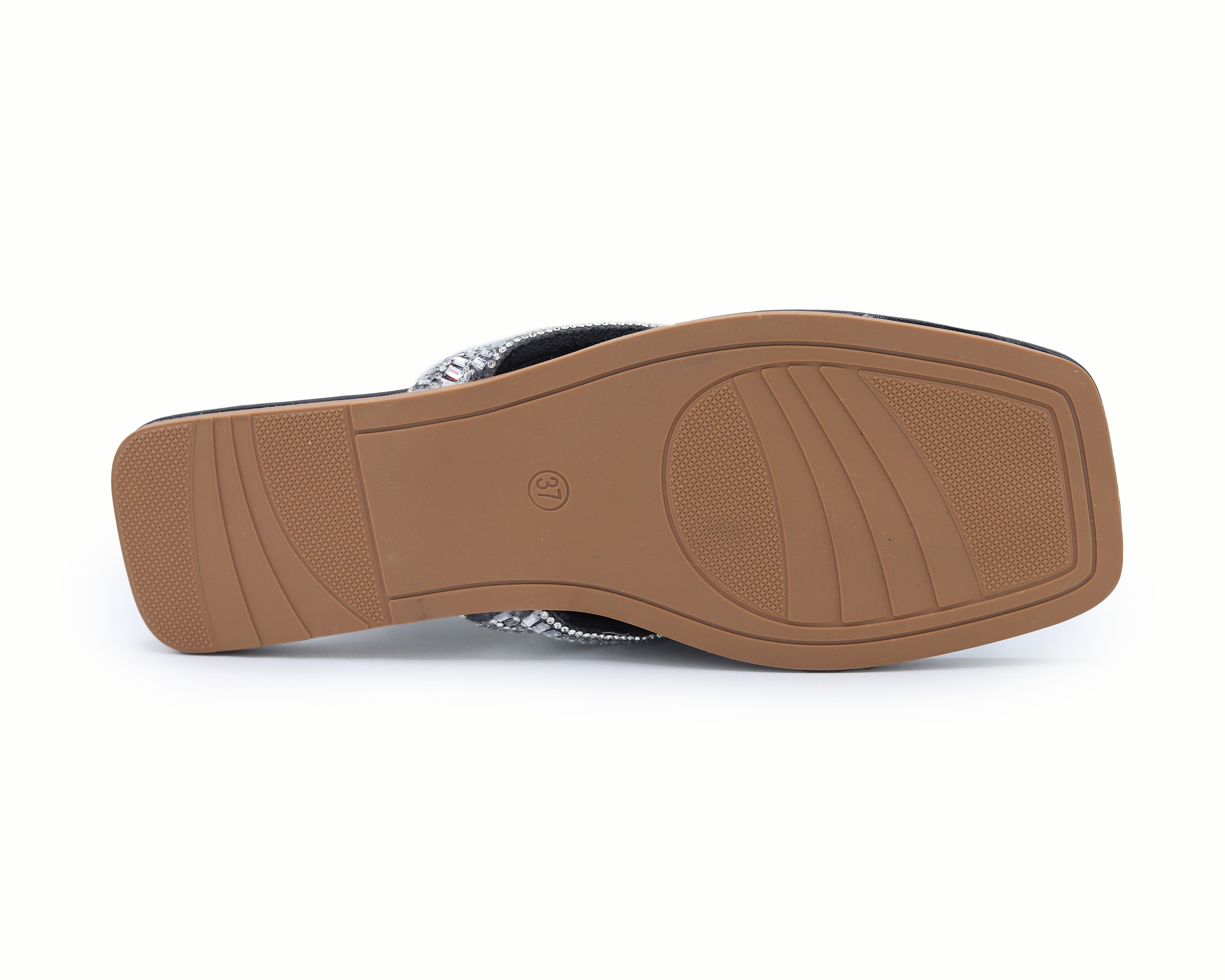 Crystal Thong 8001100 Black - E Fashion