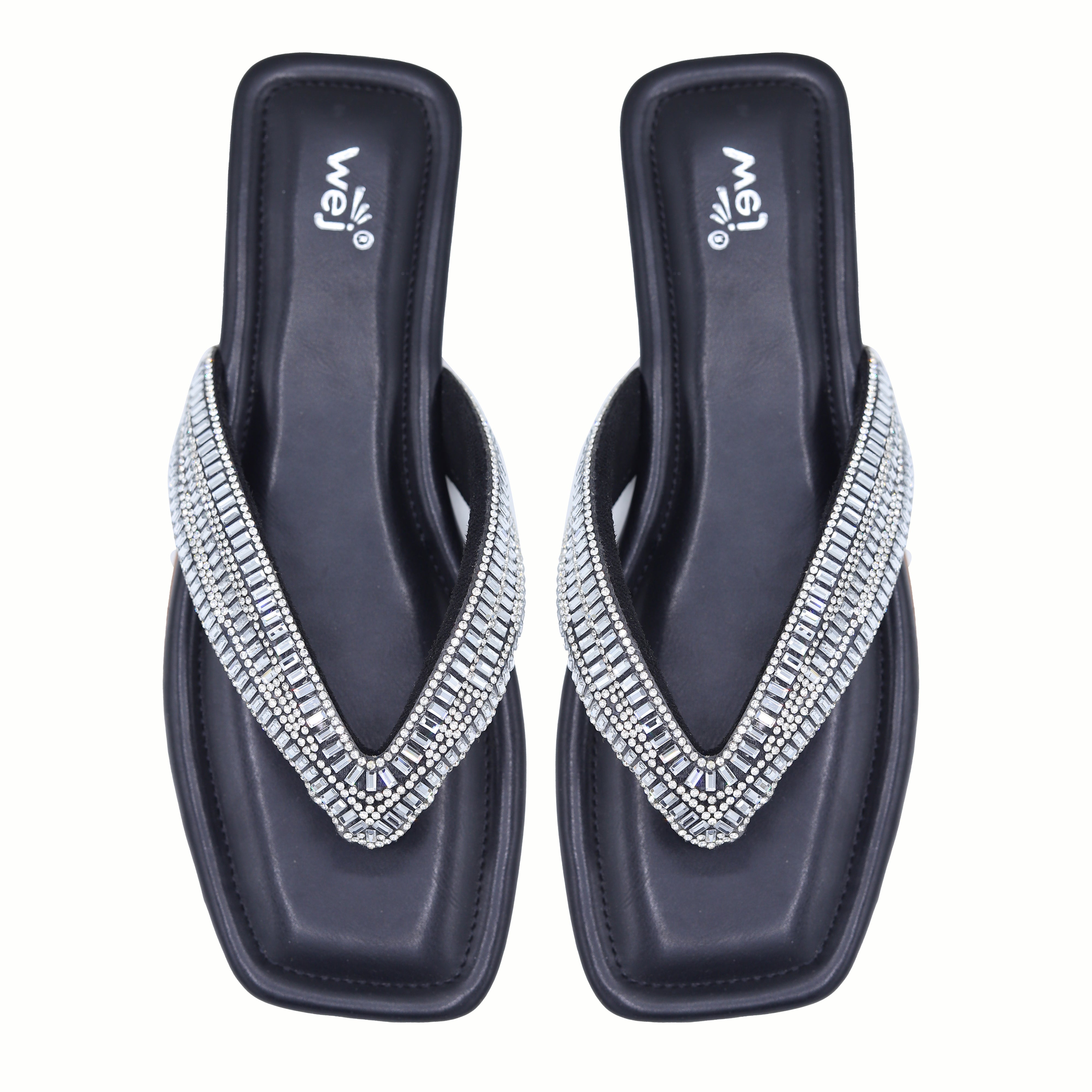 Crystal Thong 8001100 Black - E Fashion