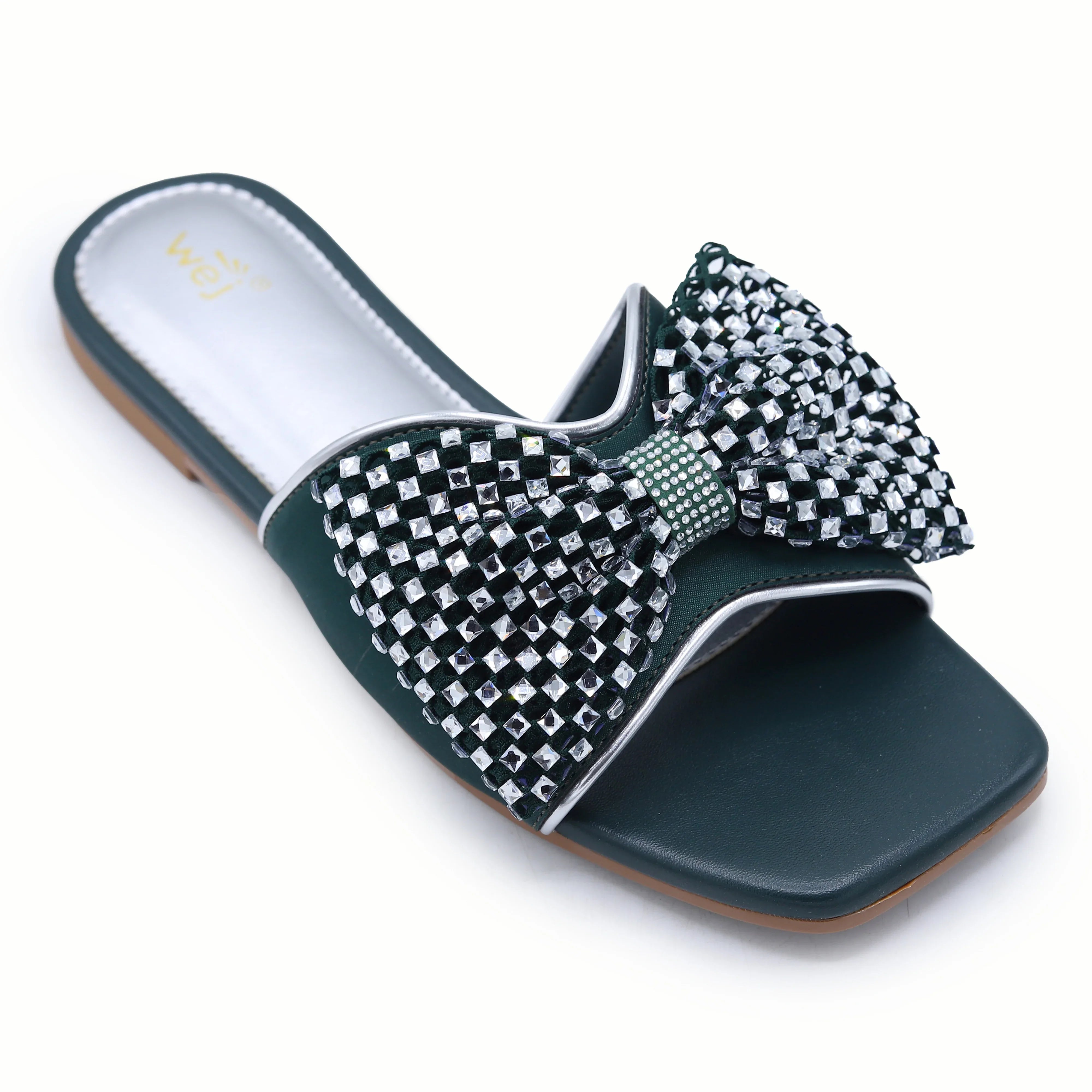 Crystal Bow Slide 8003587 D Green