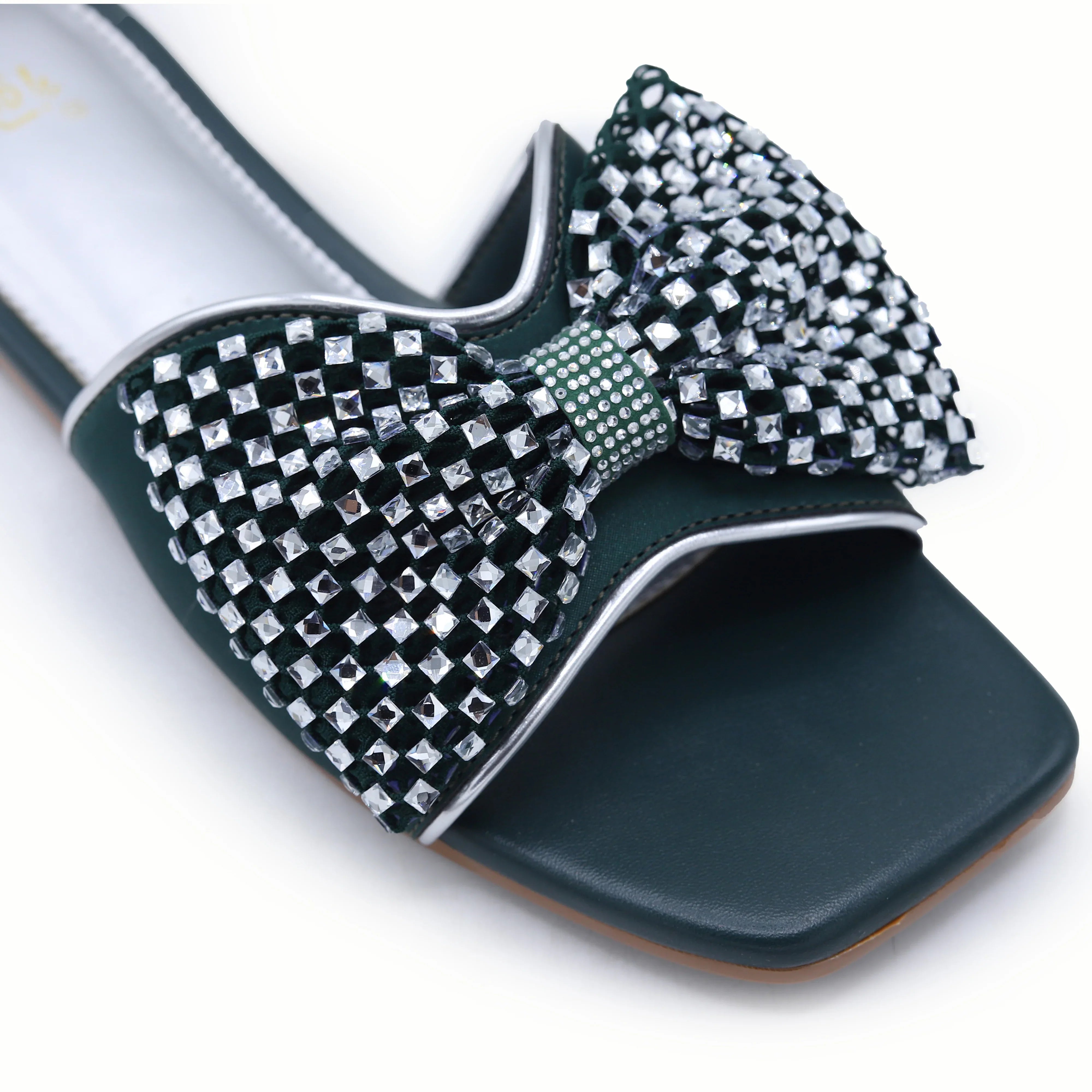 Crystal Bow Slide 8003587 D Green