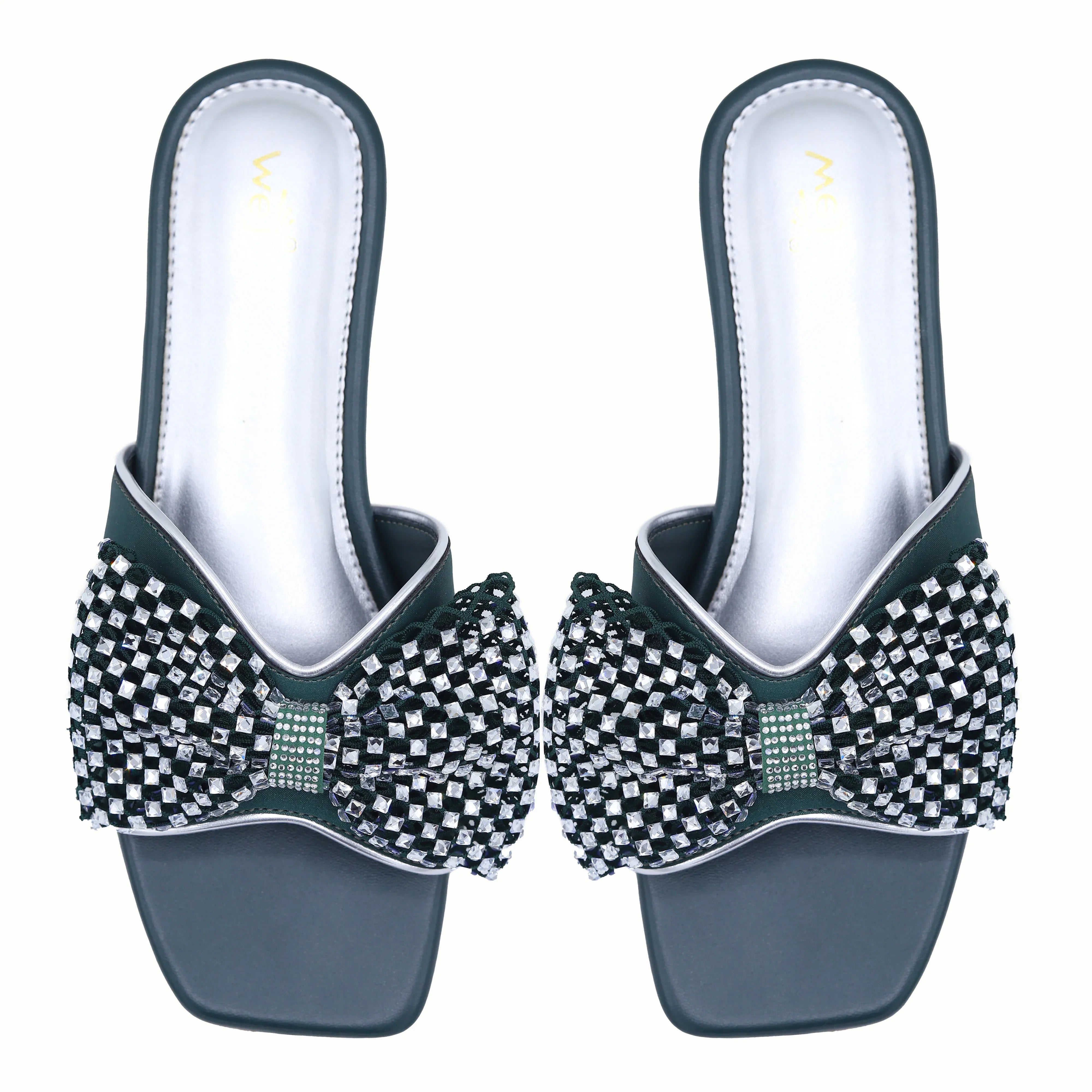 Crystal Bow Slide 8003587 D Green