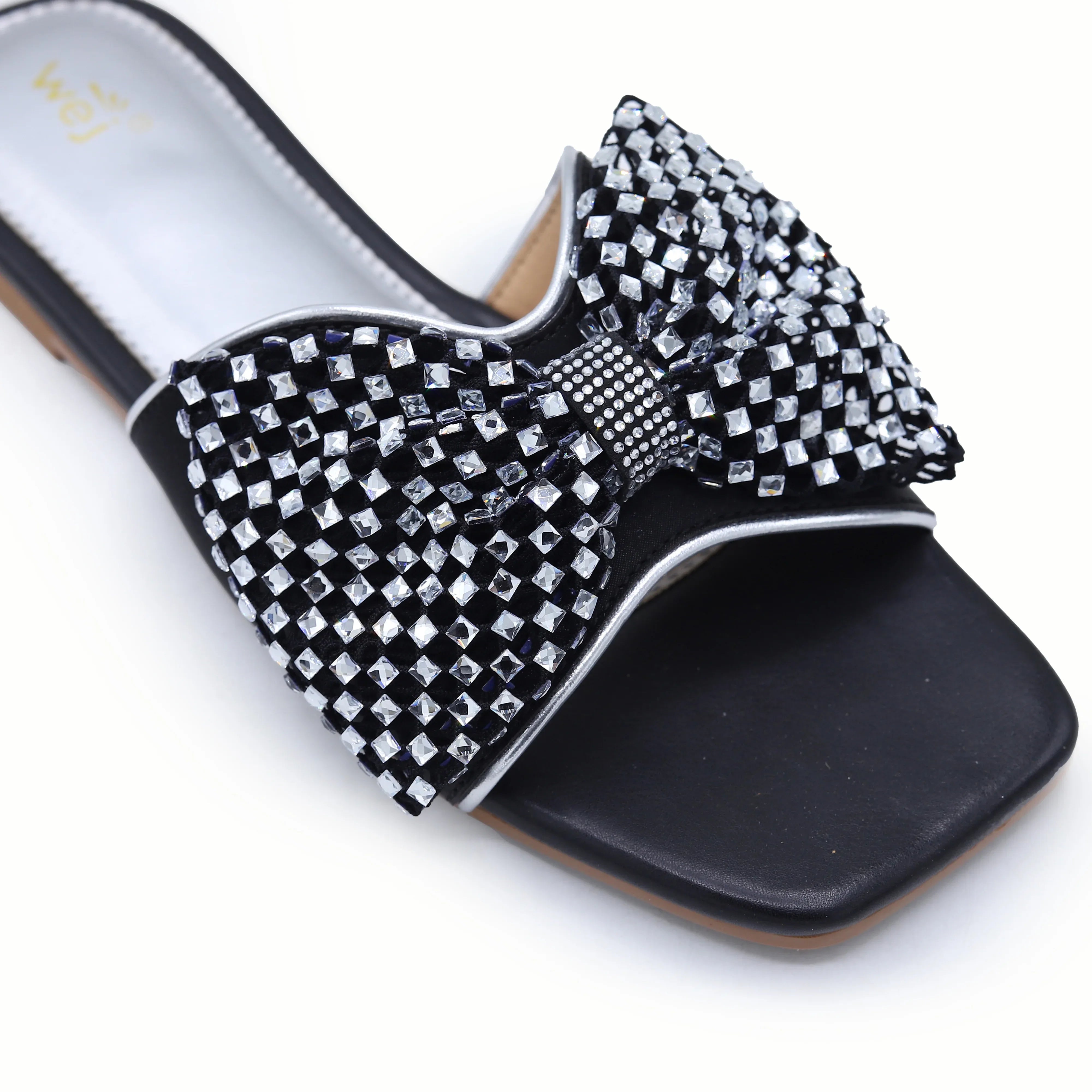 Crystal Bow Slide 8003587 Black