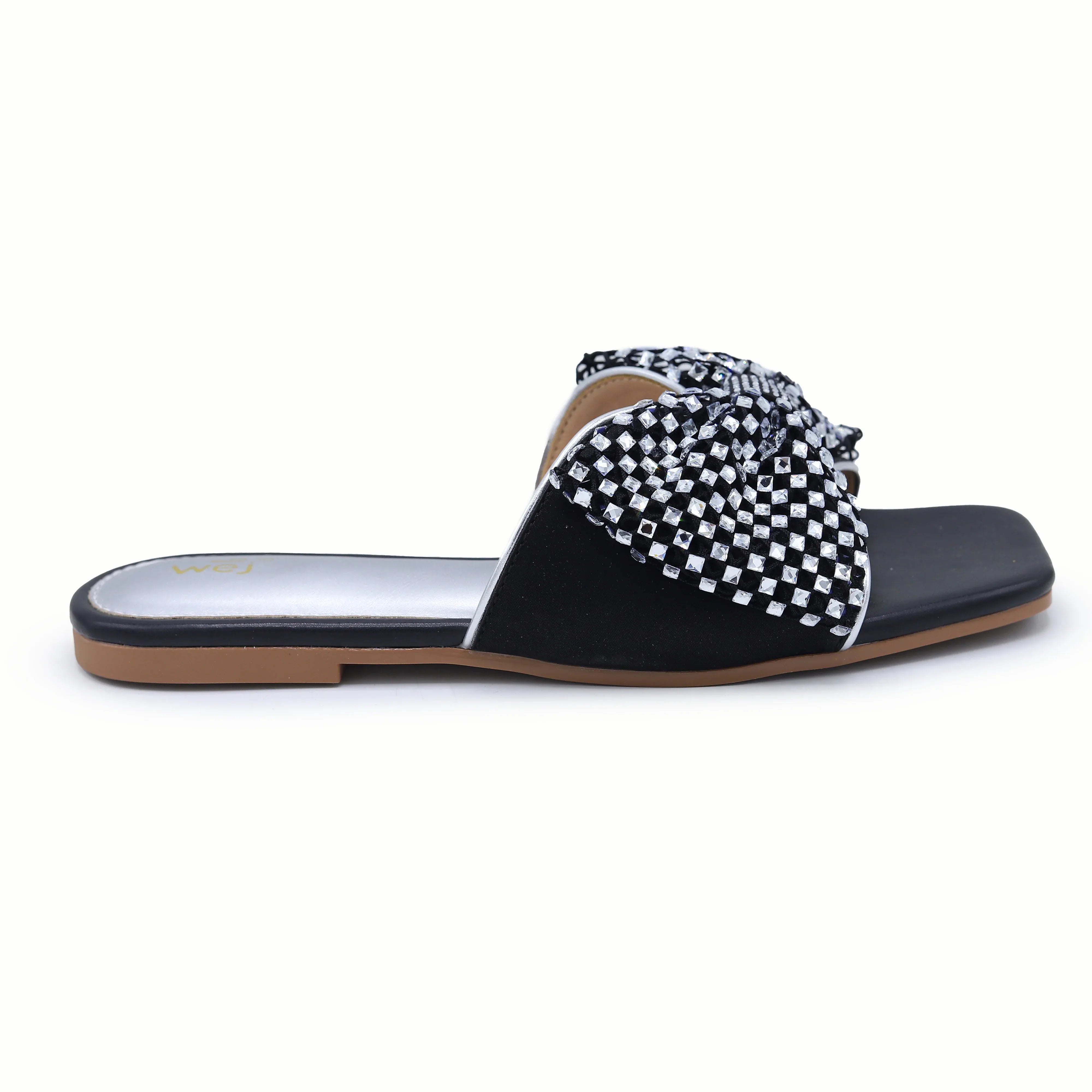 Crystal Bow Slide 8003587 Black