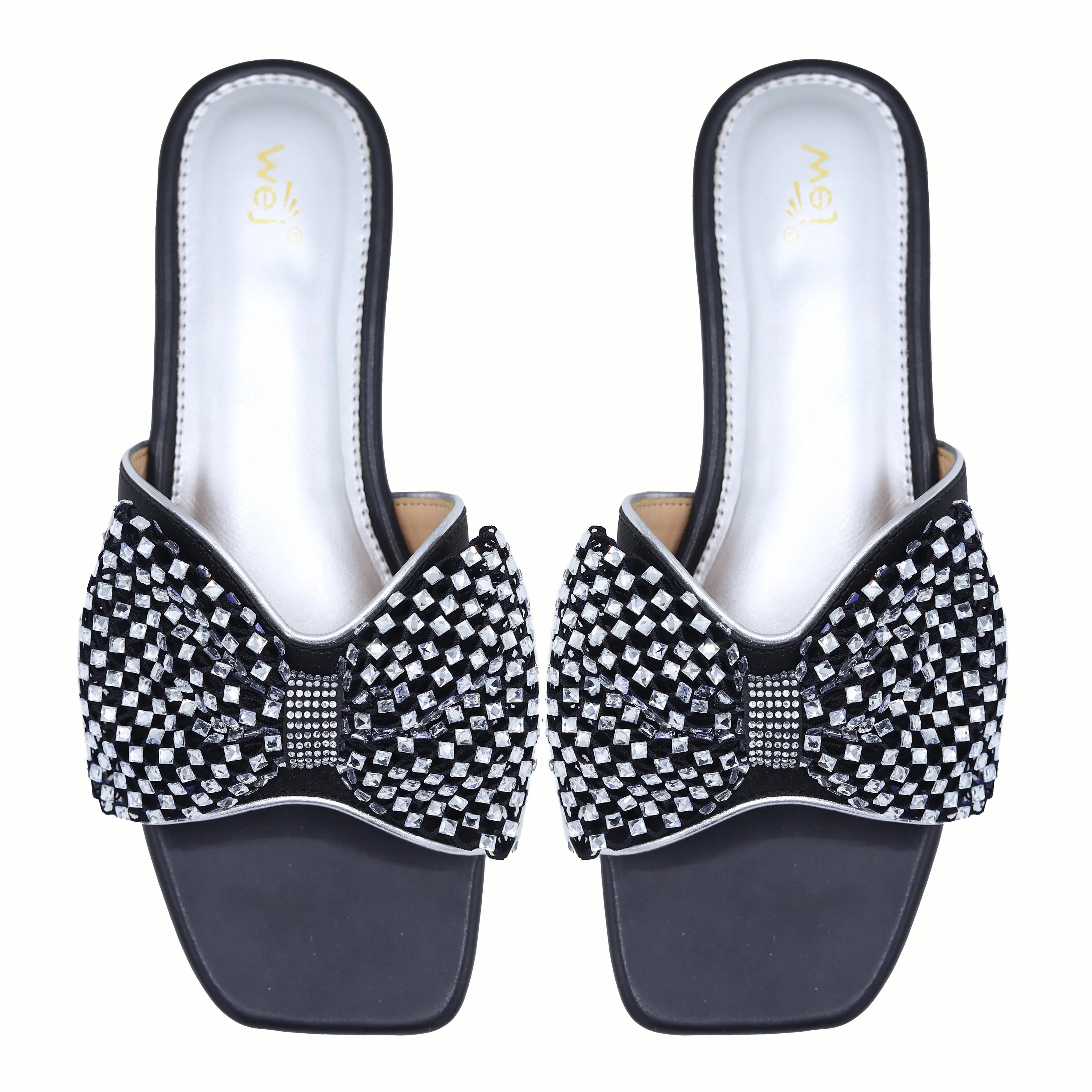 Crystal Bow Slide 8003587 Black