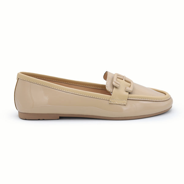 Patent Moccasin Shoes | Beige | 8004671