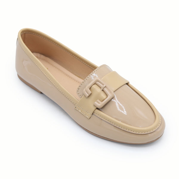 Patent Moccasin Shoes | Beige | 8004671