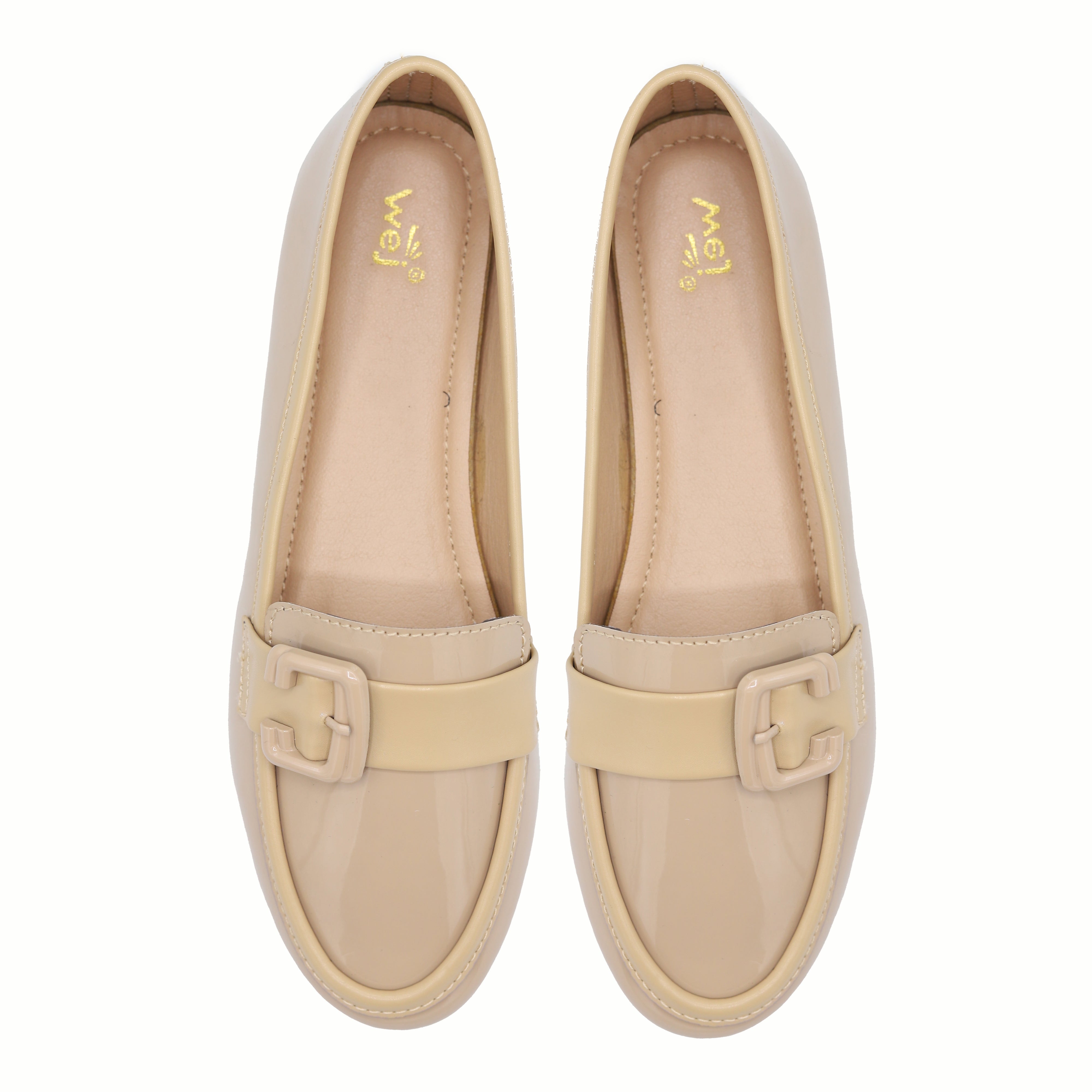 Patent Moccasin Shoes | Beige | 8004671