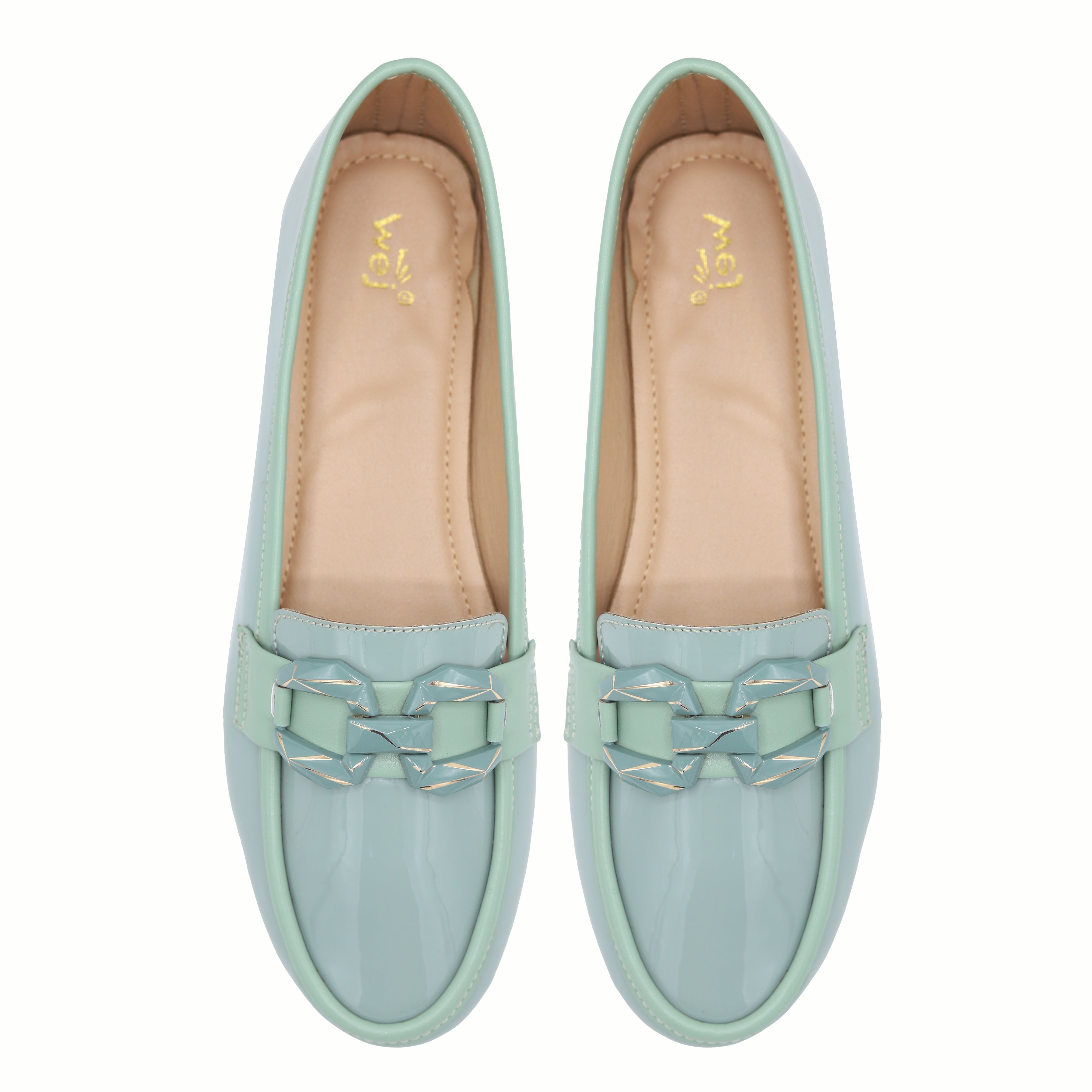 Patent Flat Moccasin | Mint | 8004672