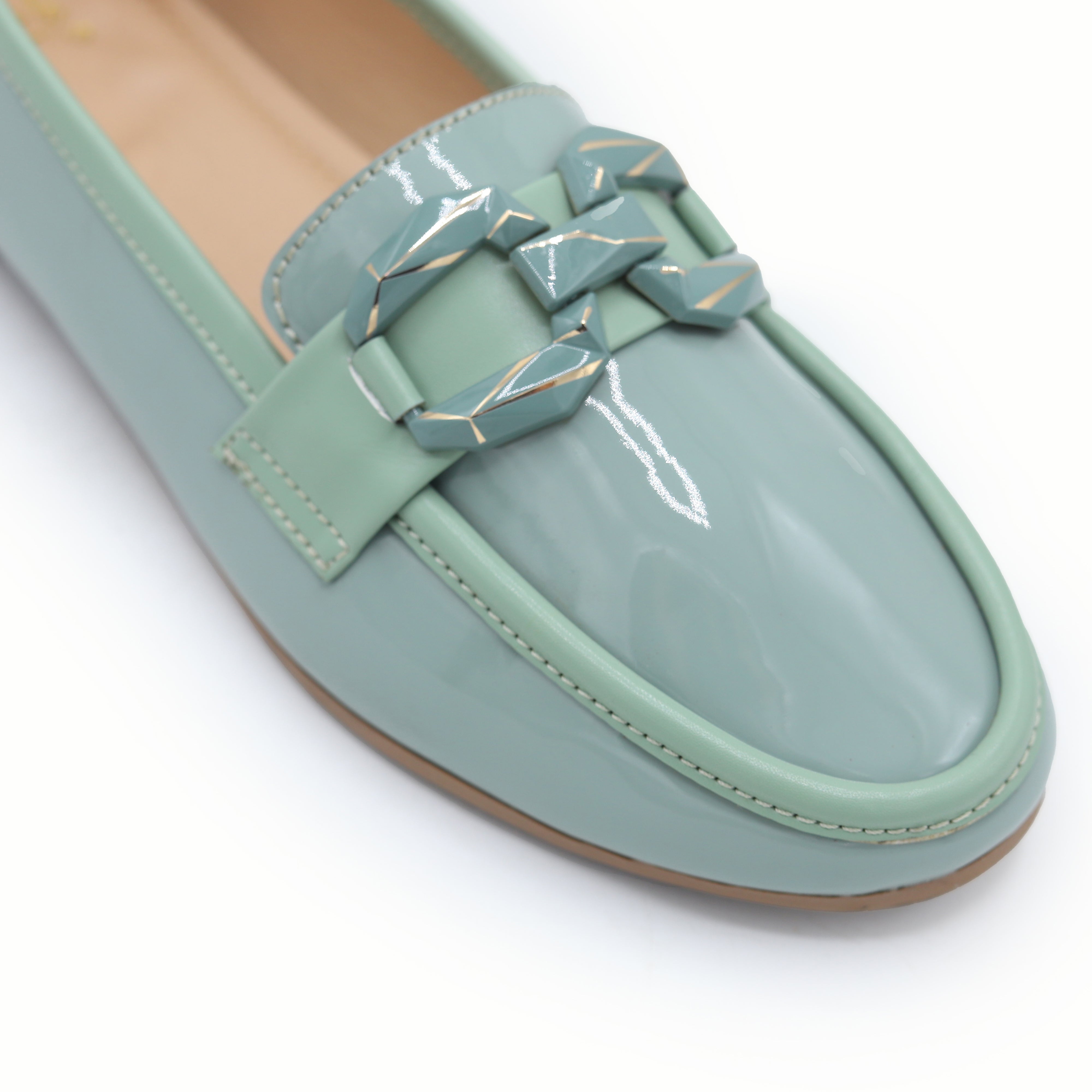 Patent Flat Moccasin | Mint | 8004672