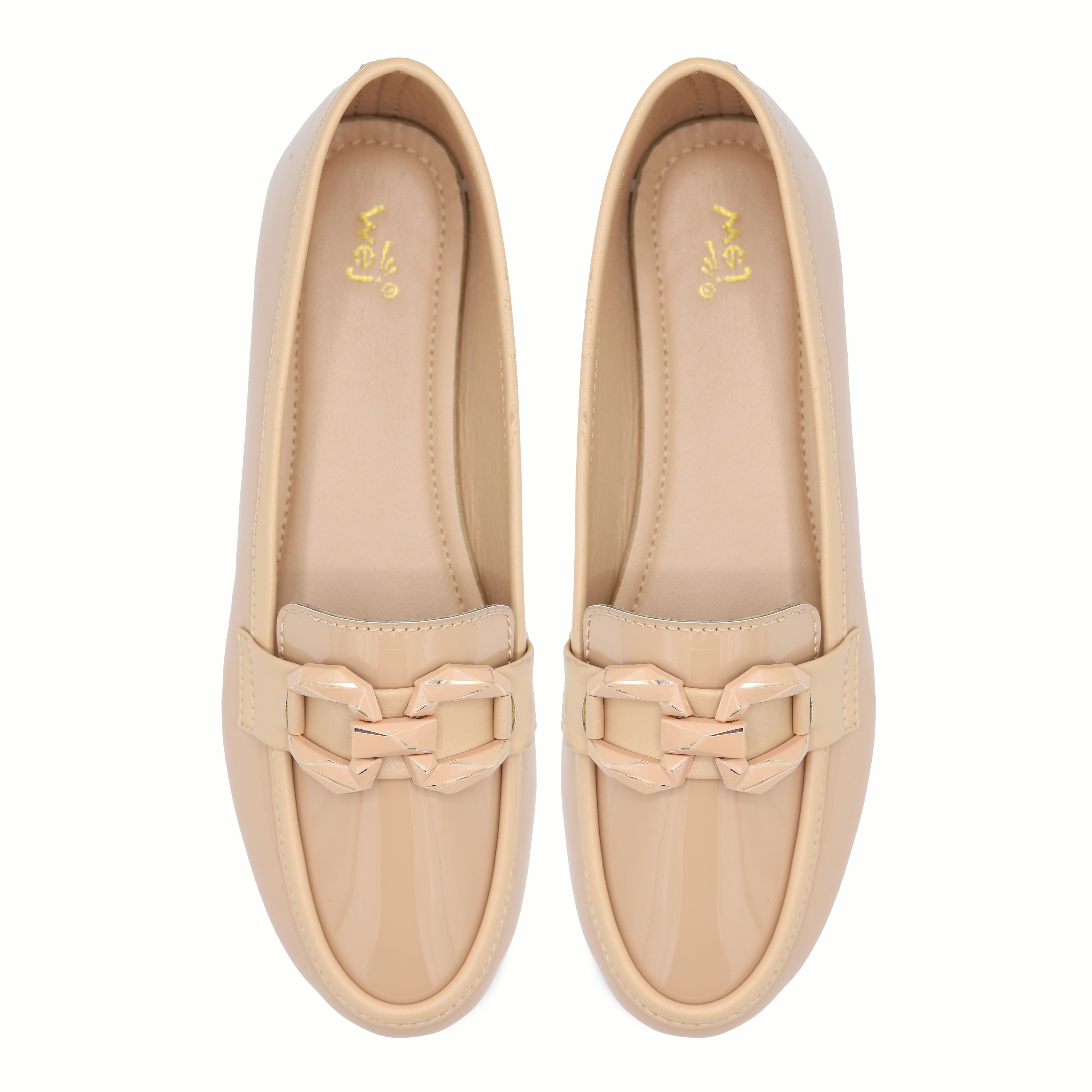 Patent Flat Moccasin | Beige | 8004672