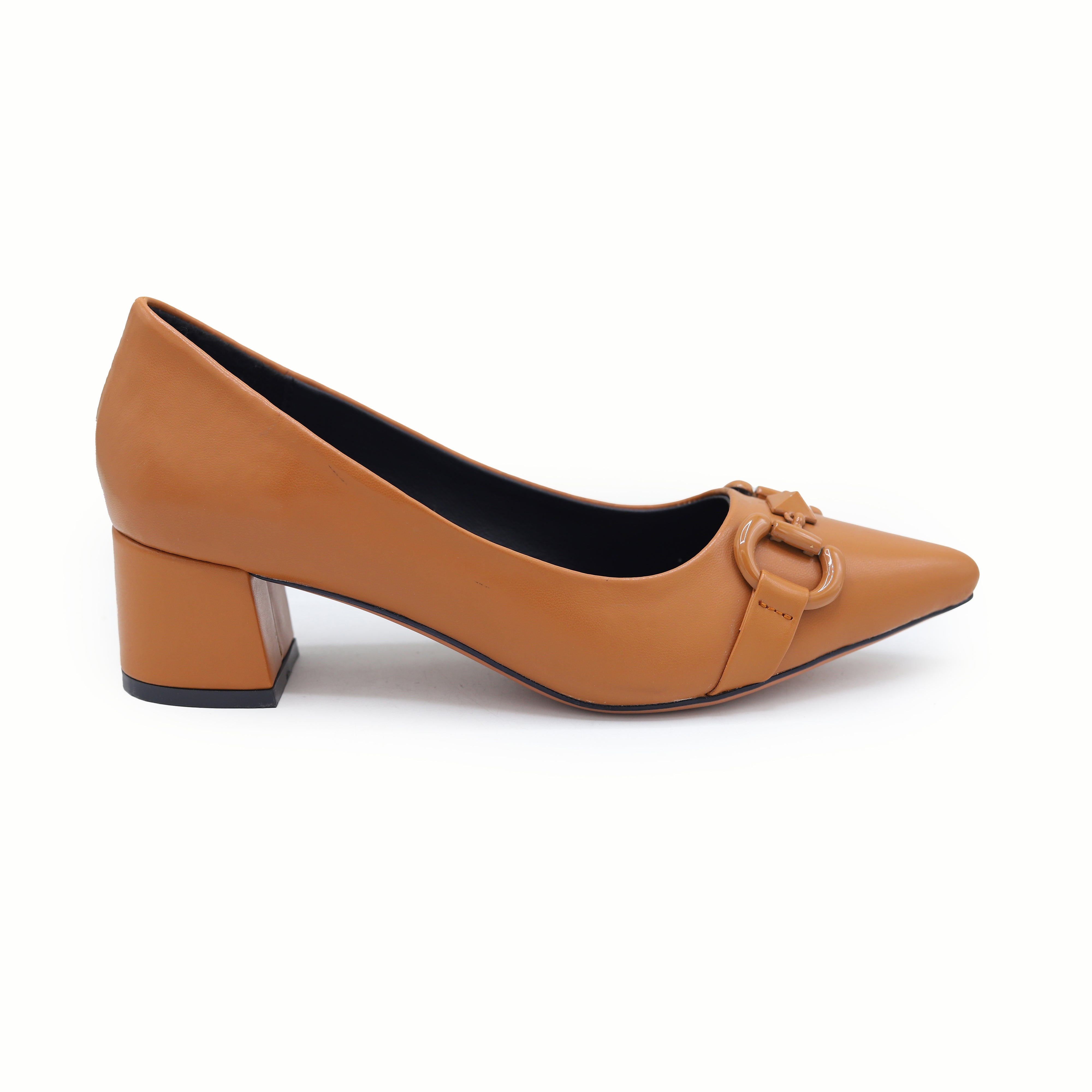 Block Heel Court Shoes | Tan | 8108334