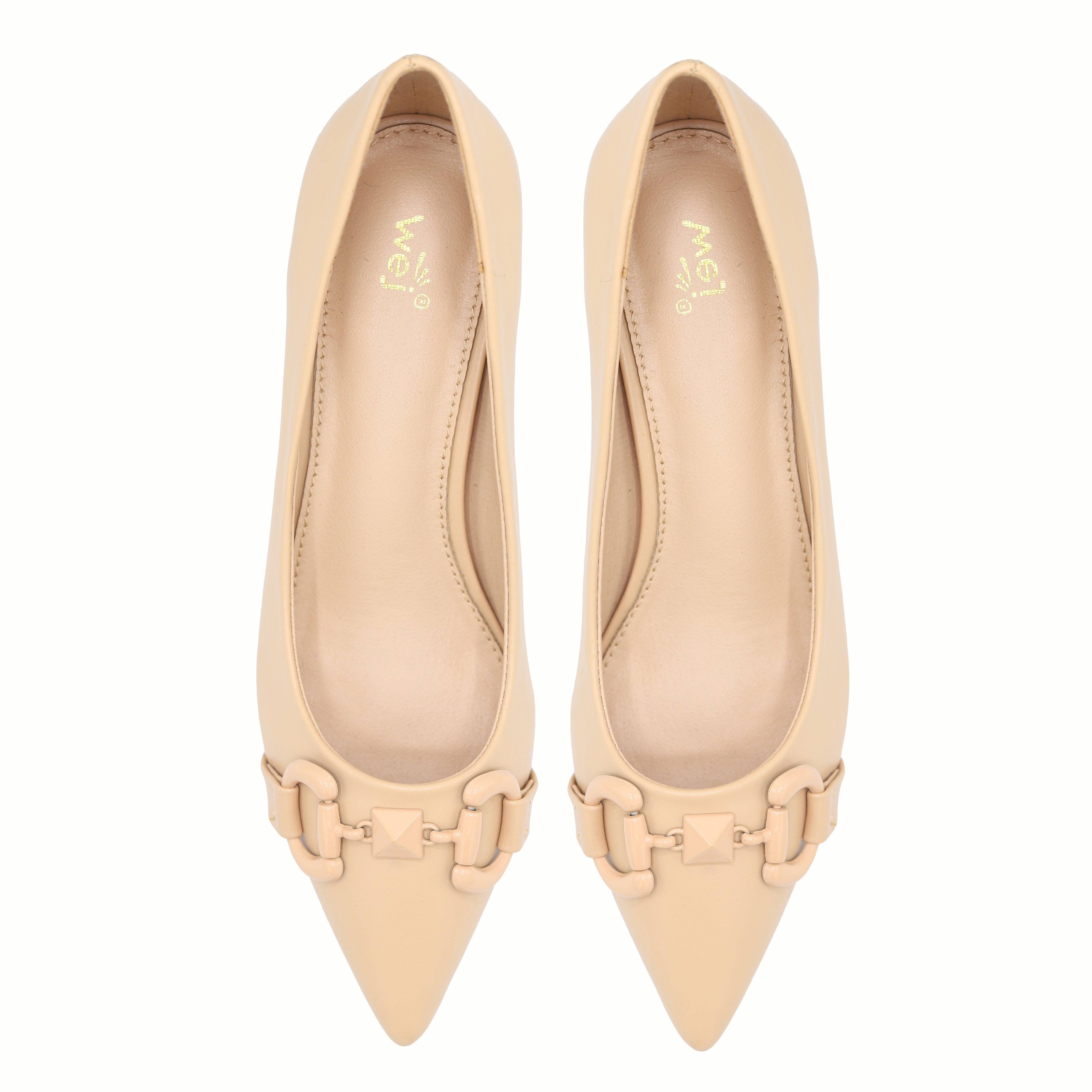 Block Heel Court Shoes | Beige | 8108334