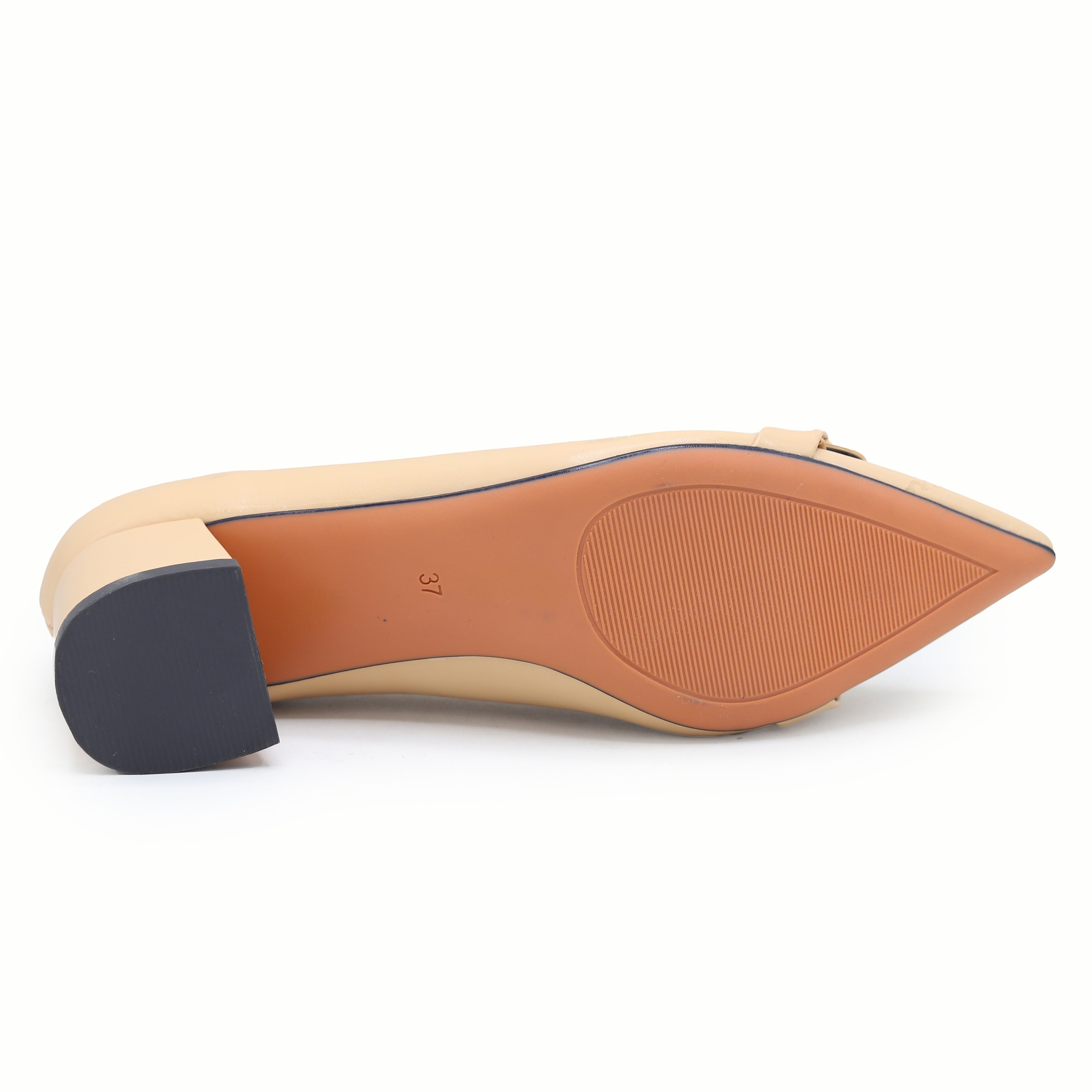 Block Heel Court Shoes | Beige | 8108334