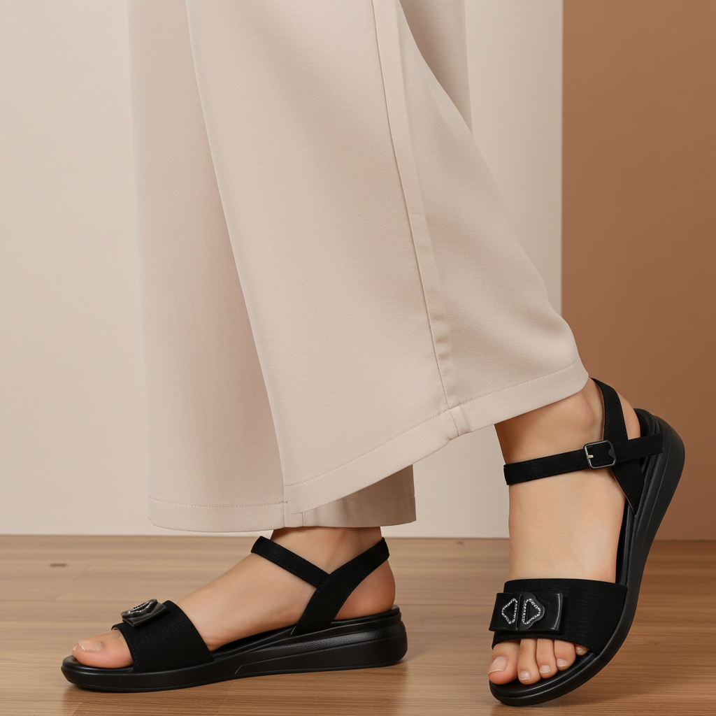 Stylish Black Strap Sandals - 8002312