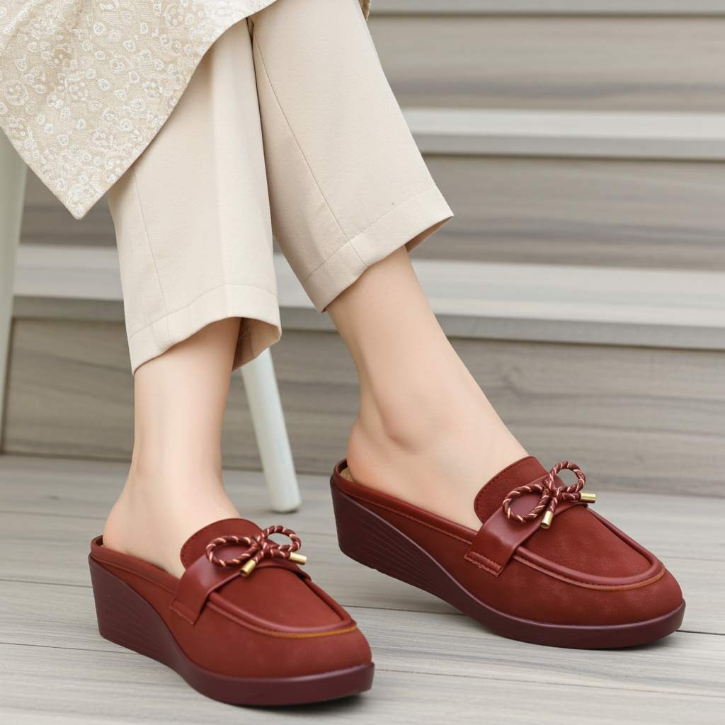 Maroon Women Half shoes - 8007193