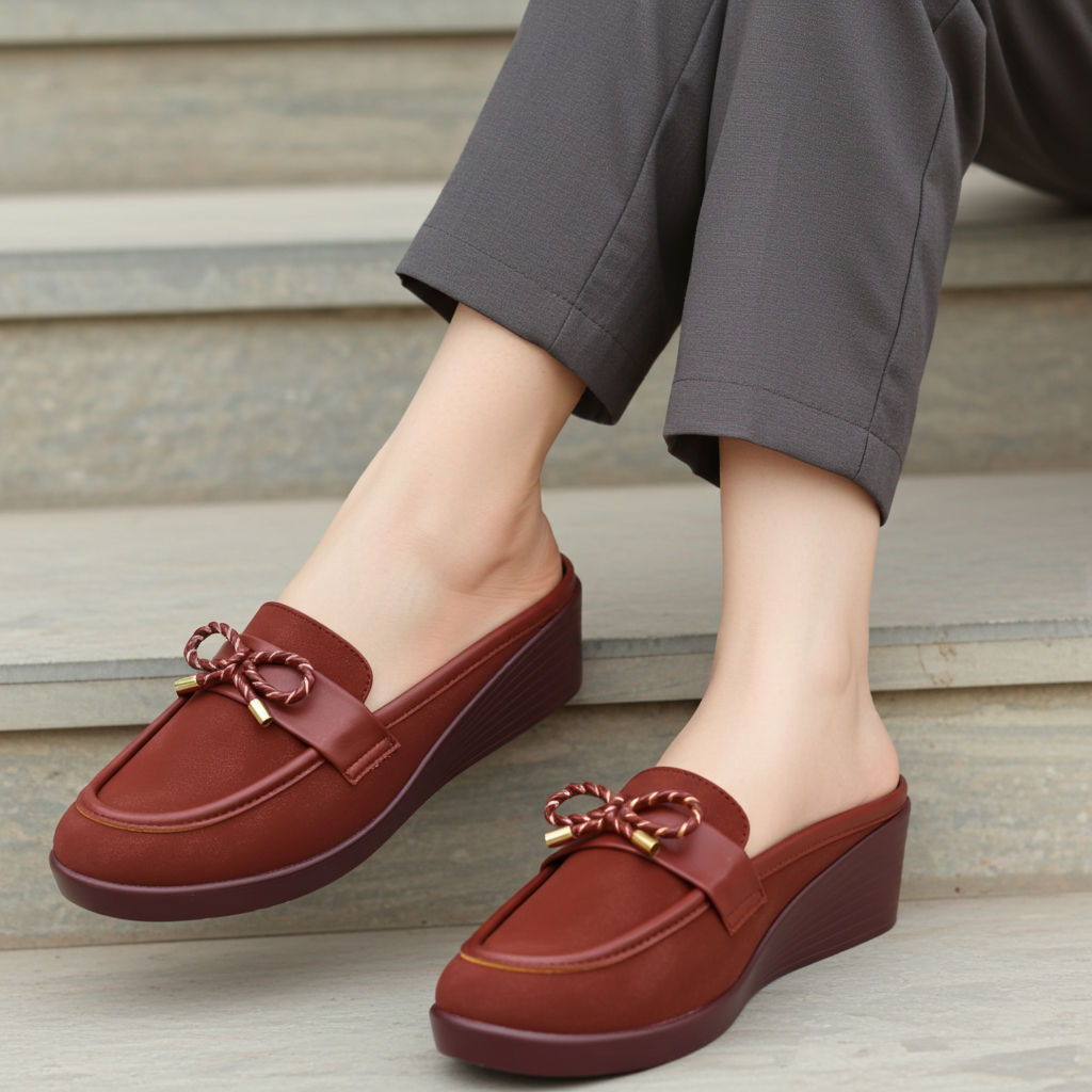 Maroon Women Half shoes - 8007193