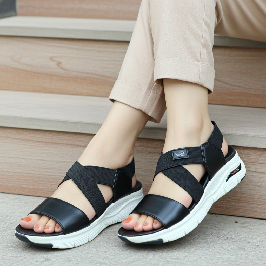 ComfyStride Women Sporty Sandals Black / 7002350