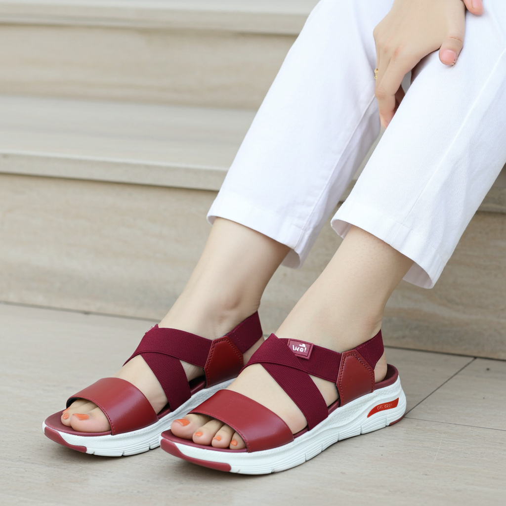 ComfyStride Women Sporty Sandals Maroon / 7002350