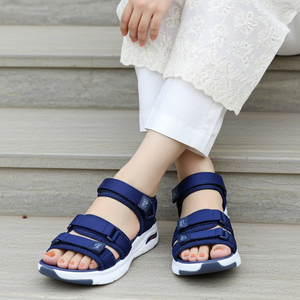 ComfyStride Navy Ladies Sporty Sandals / 7002347