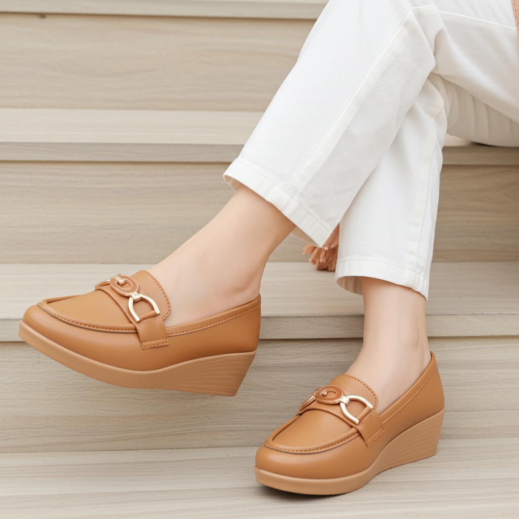 Tan Women's Loafers - 8004386
