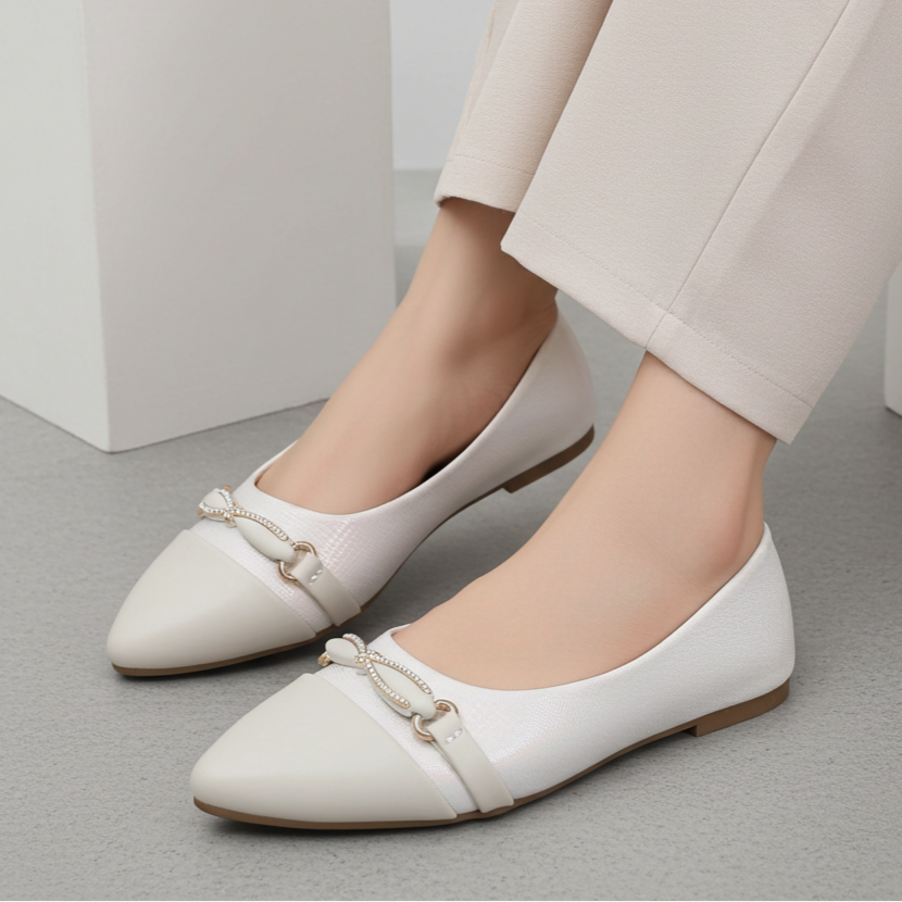 Fawn Pointed Toe Slip On Flats - 8006345