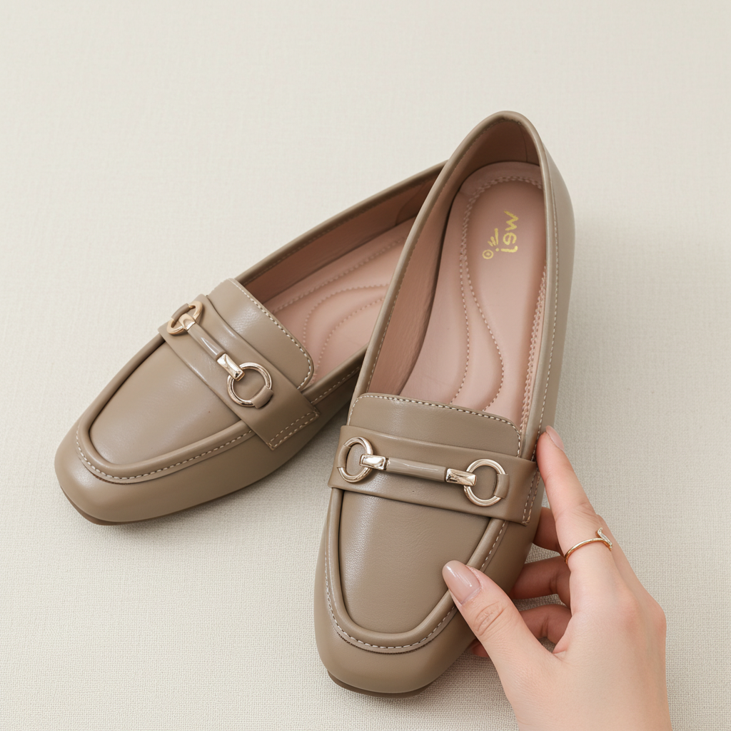 Square Toe Brass Loafers - 8004412