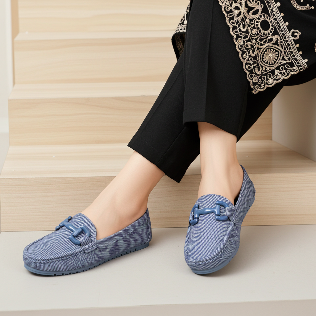 Blue Loafer Flats Women's Comfort Shoes 8004353 Blue