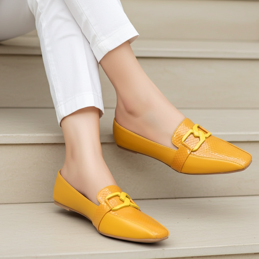 Yellow Women Chic Loafers Pump / 8006210