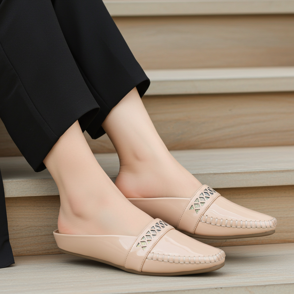Beige Women Half Shoes 8004338