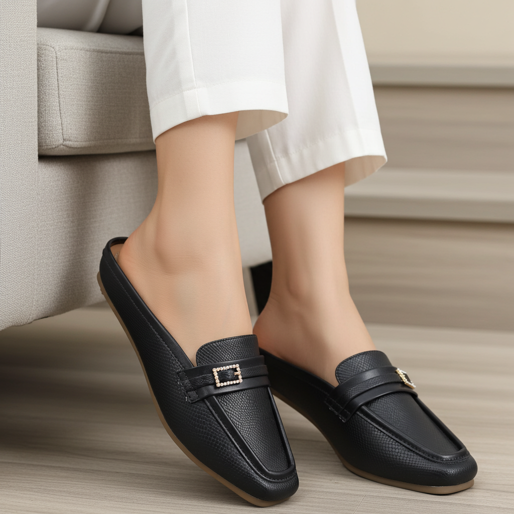Black Women Half Shoes 8004364